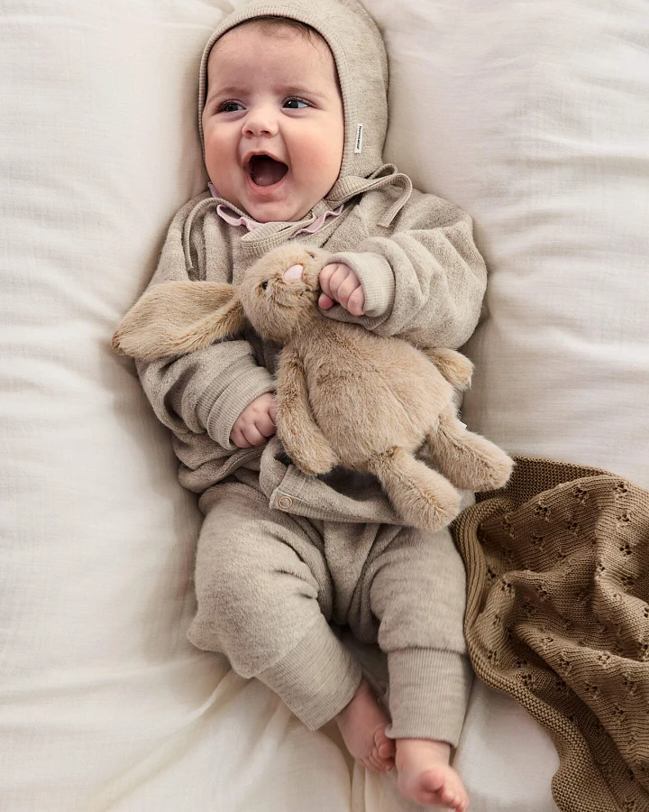 hessnatur Baby Wollfrottee Hose aus Bio-Merinowolle - beige - Größe 62/68