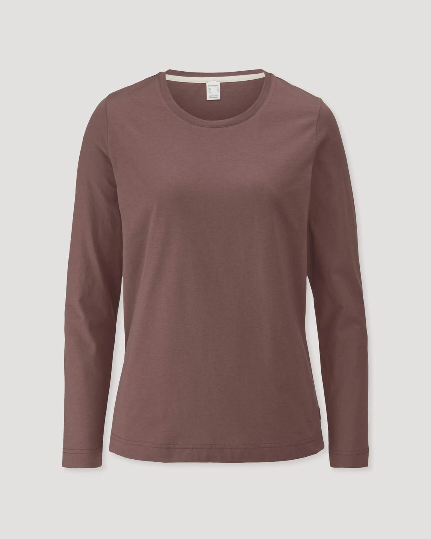 hessnatur Damen Schlaf Shirt PURE COTTON aus Bio-Baumwolle - braun - Größe 34 – Ansicht 3