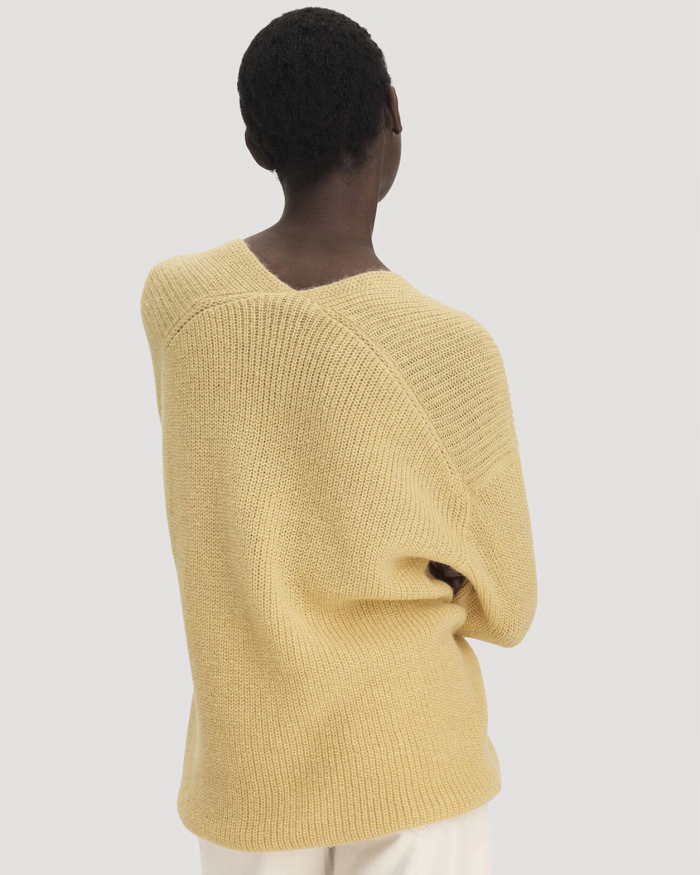 hessnatur Damen Strick Pullover Relaxed aus Alpaka - gelb - Größe XL – Ansicht 3