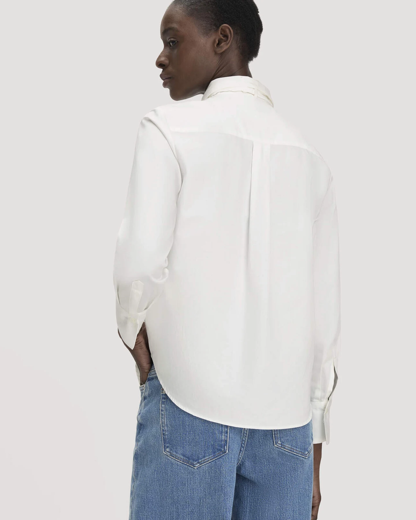 hessnatur Damen Bluse Relaxed aus Bio-Baumwolle - weiß - Größe 36 – Ansicht 3