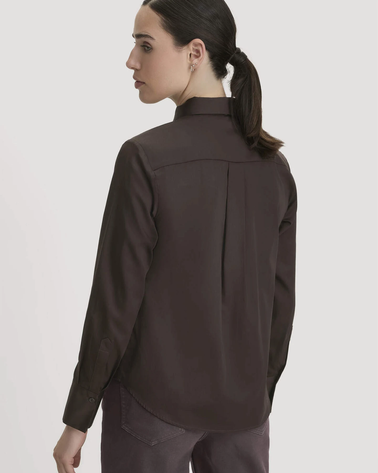 hessnatur Damen Bluse Relaxed aus Bio-Baumwolle - braun - Größe 38 – Ansicht 3