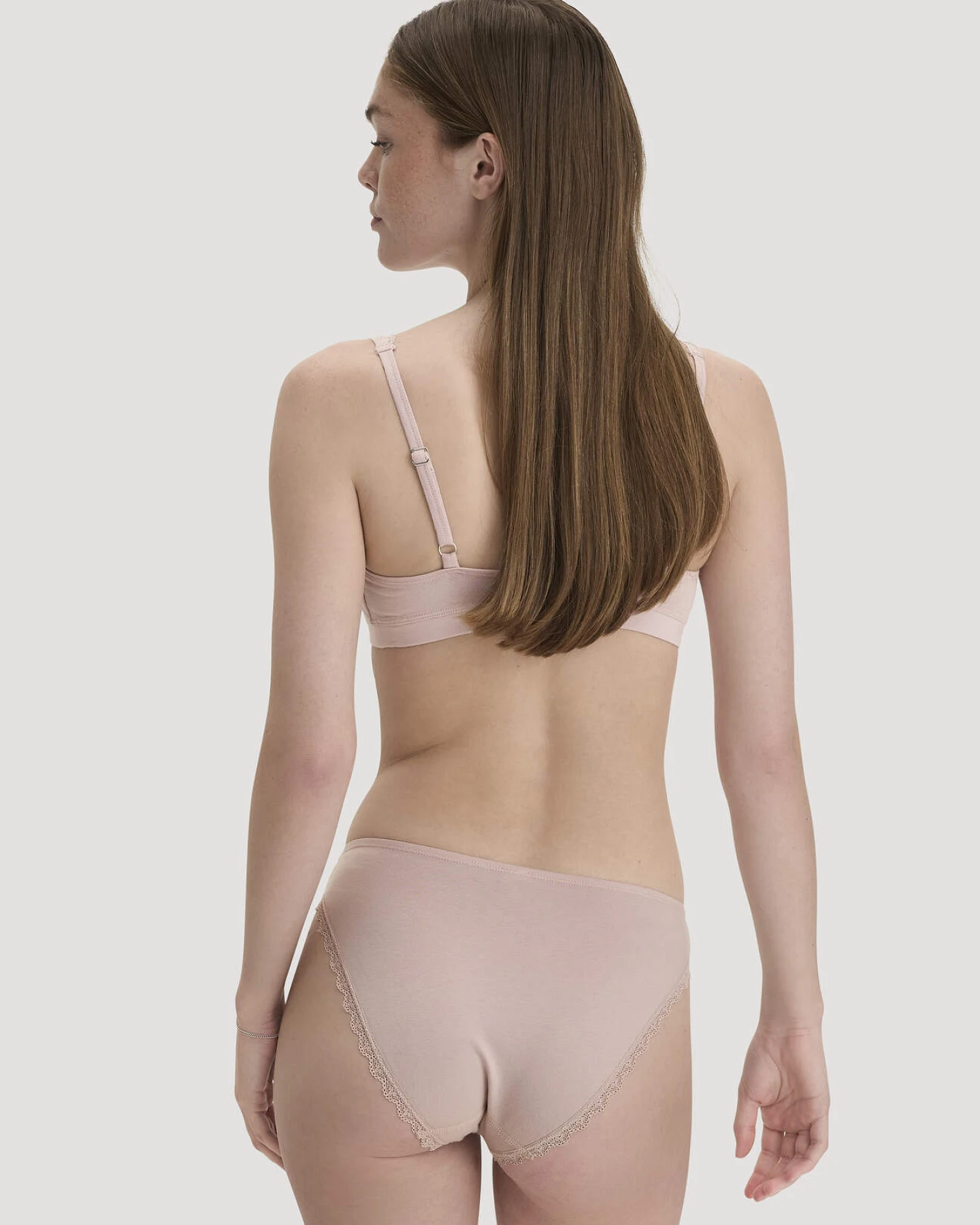 hessnatur Damen Slip Regular Cut COTTON FEEL LACE aus Bio-Baumwolle - rosa - Größe 36 – Ansicht 2