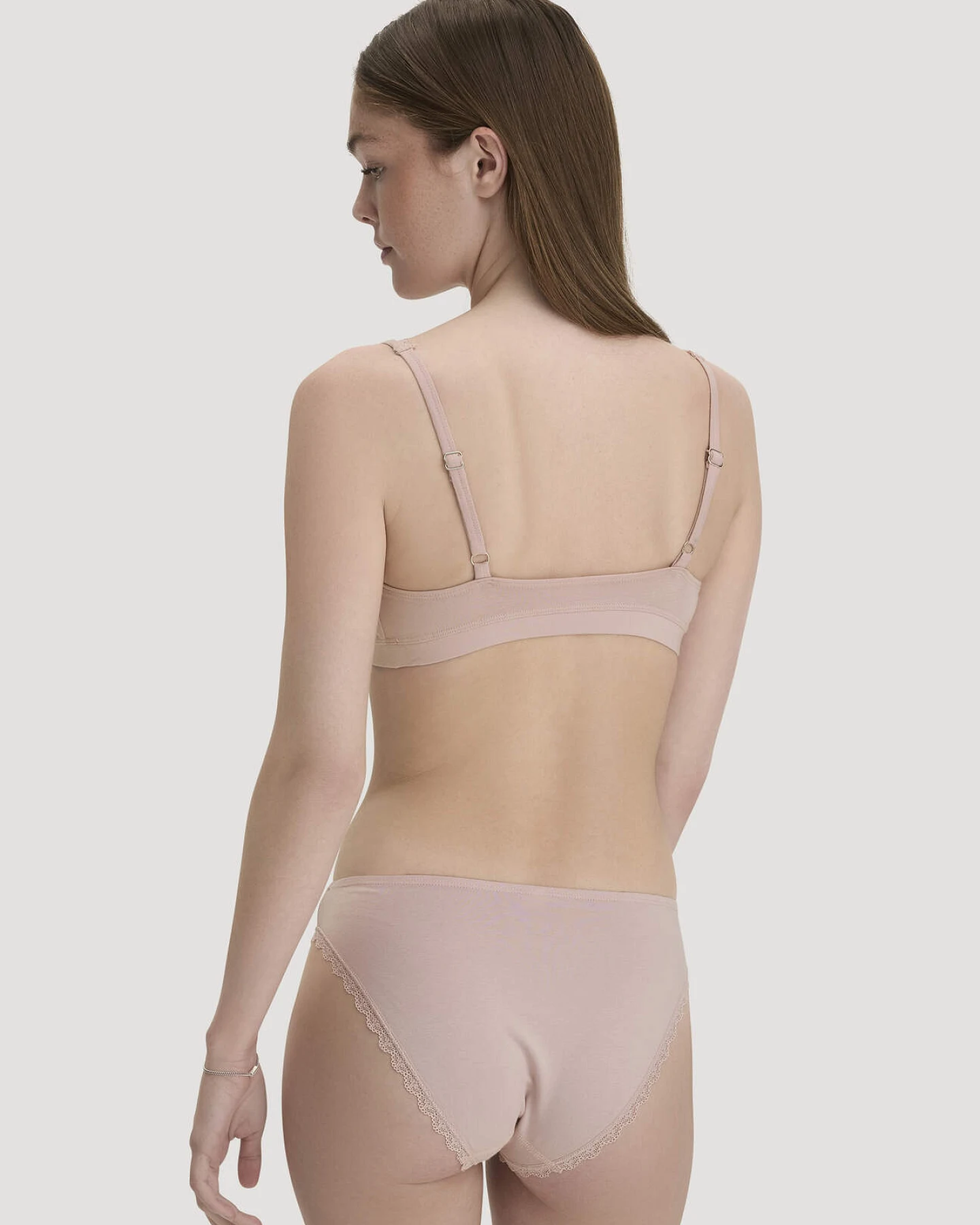 hessnatur Damen Bustier COTTON FEEL LACE aus Bio-Baumwolle - rosa - Größe 38 – Ansicht 2