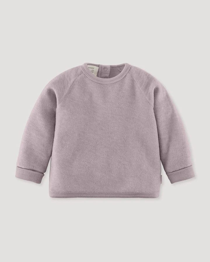hessnatur Baby Wollfrottee Sweatshirt Raglan aus Bio-Merinowolle - rosa - Größe 62/68