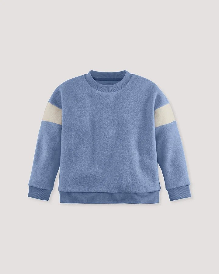 hessnatur Kinder Softfleece Sweatshirt aus Bio-Baumwolle - blau - Größe 110/116