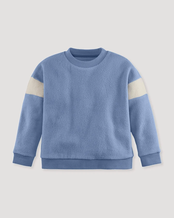 hessnatur Kinder Softfleece Sweatshirt aus Bio-Baumwolle - blau - Größe 110/116