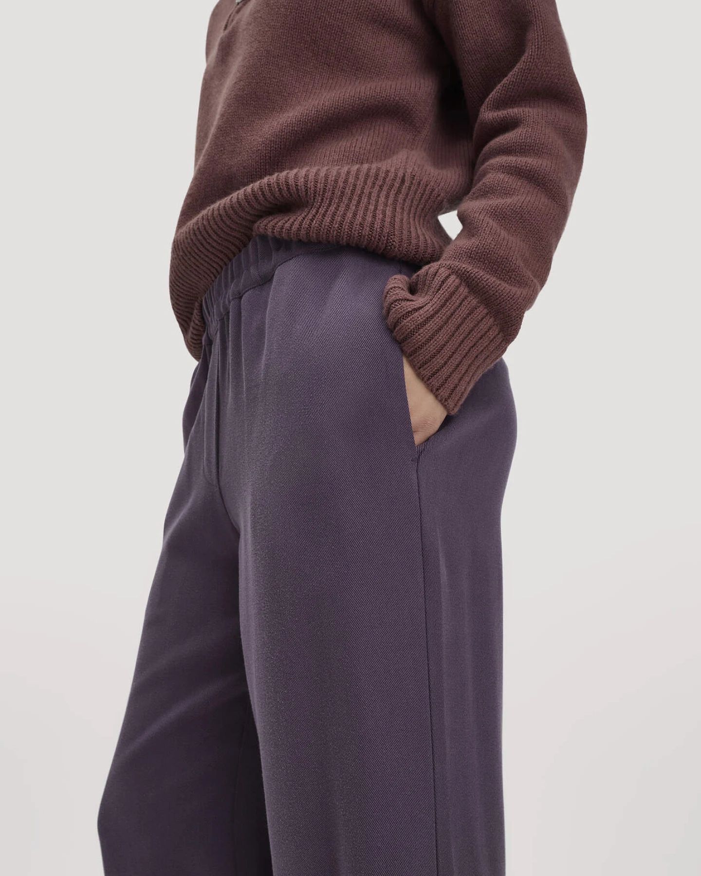 hessnatur Damen Gewebe Hose Wide Leg aus TENCEL™ Lyocell - lila - Größe 38 – Ansicht 3