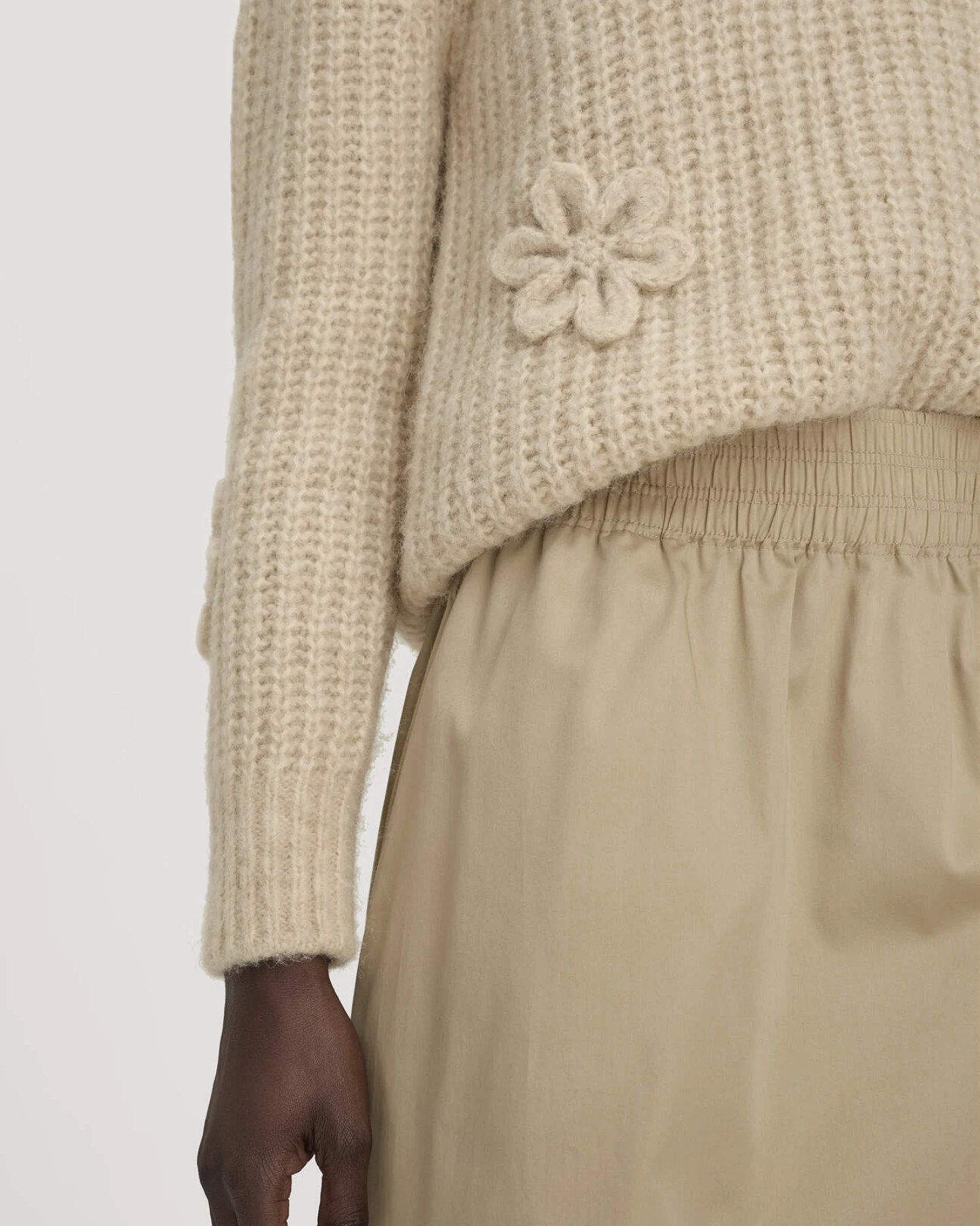 hessnatur Damen Midi Rock aus Bio-Baumwolle - beige - Größe 46 – Ansicht 3