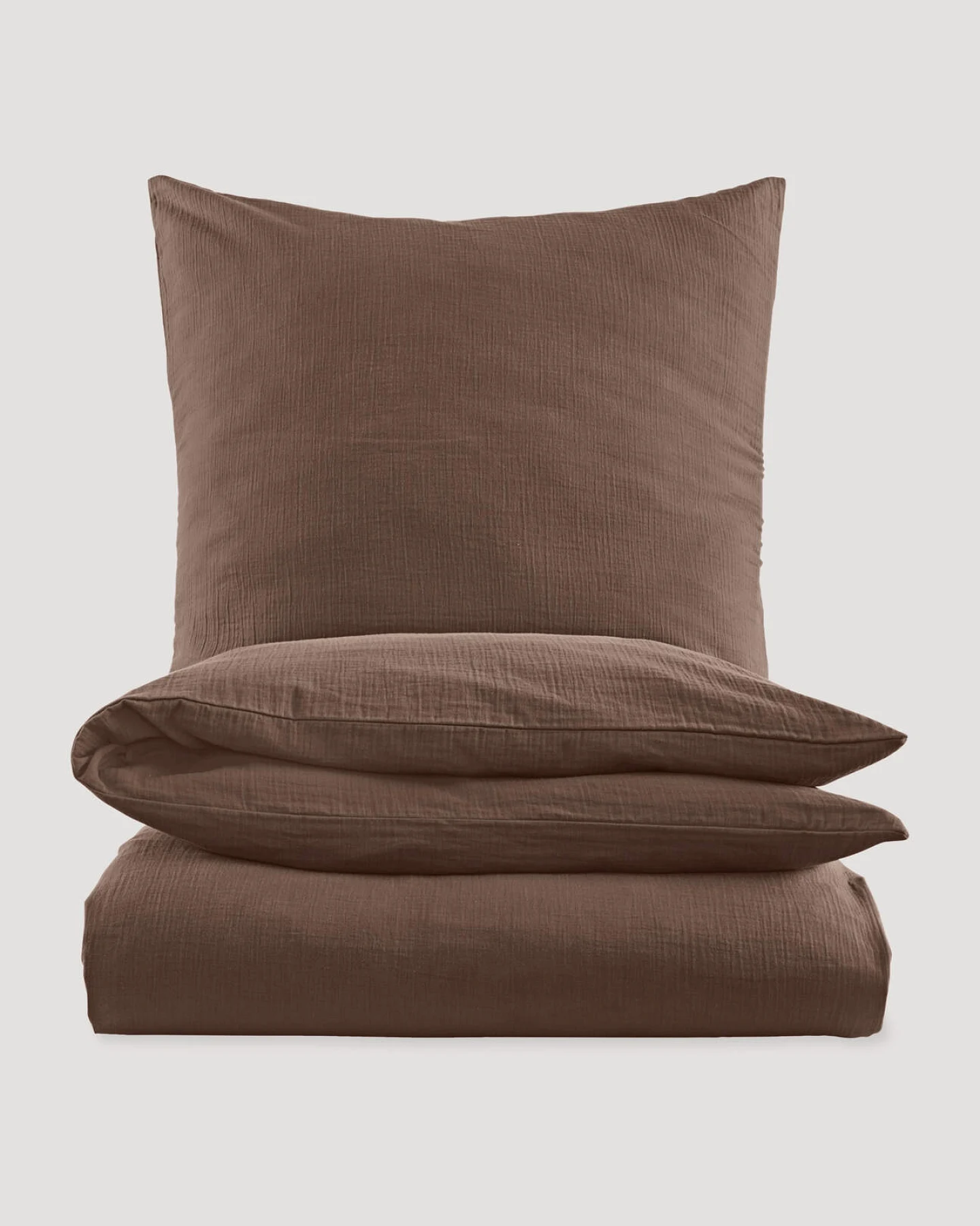 hessnatur Musselin Bettwäsche-Set aus Bio-Baumwolle - braun - Größe 135x200 / 40x80 cm – Ansicht 3