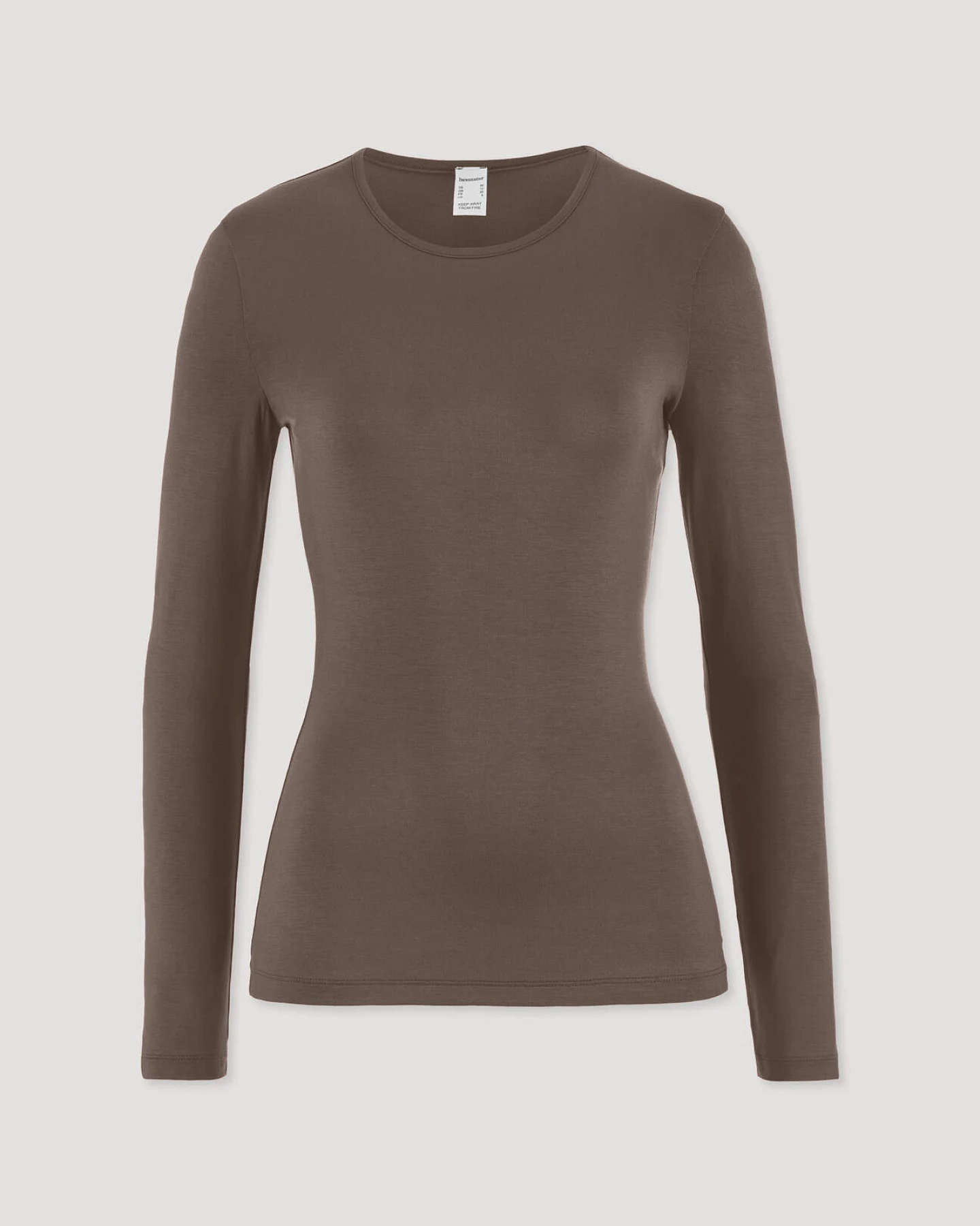 hessnatur Damen Longsleeve PURE FLOW aus TENCEL™ Modal - braun - Größe 34 – Ansicht 3