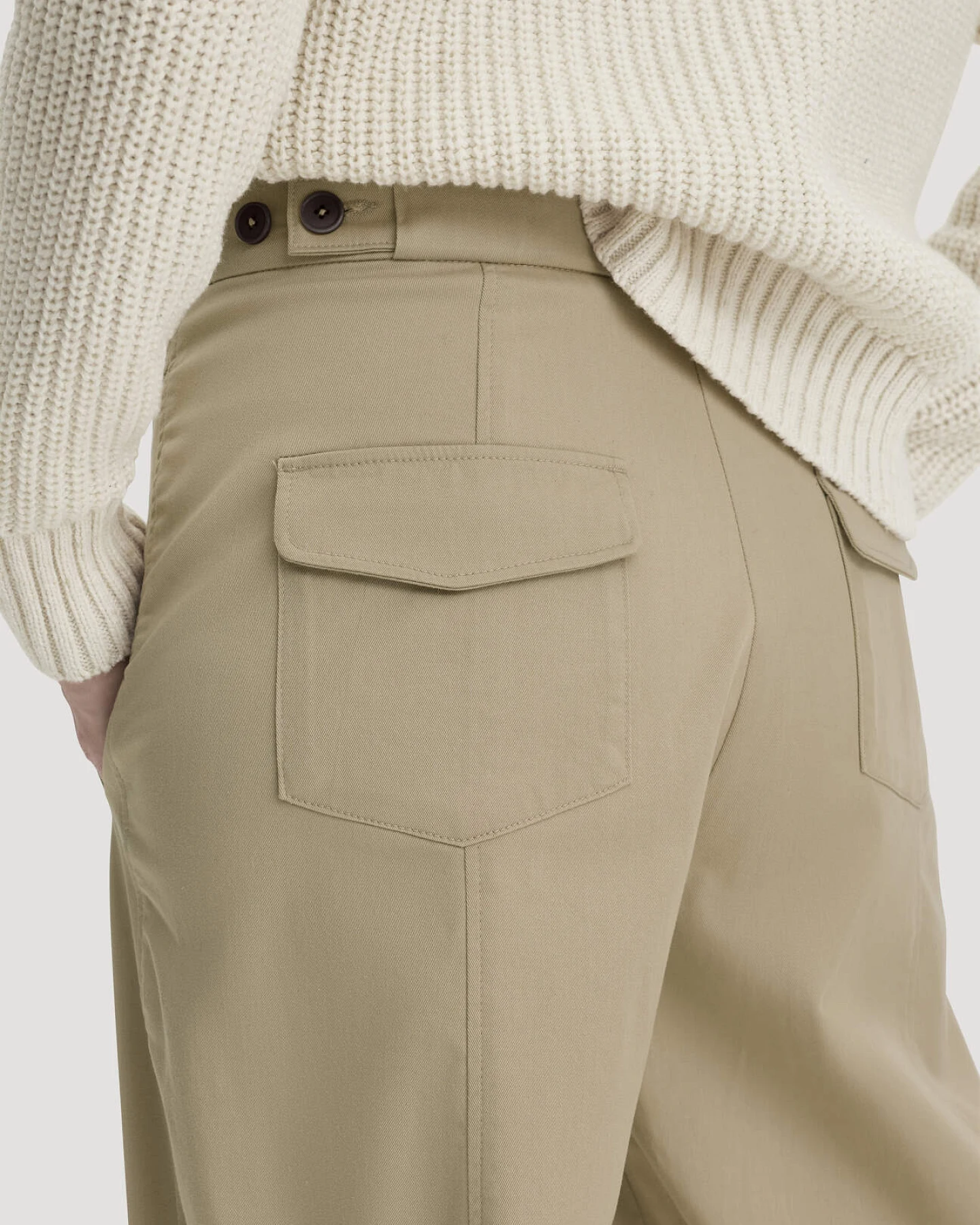 hessnatur Damen Barrel-Leg Hose Relaxed aus TENCEL™ Lyocell mit Bio-Baumwolle - beige - Größe 34 – Ansicht 3