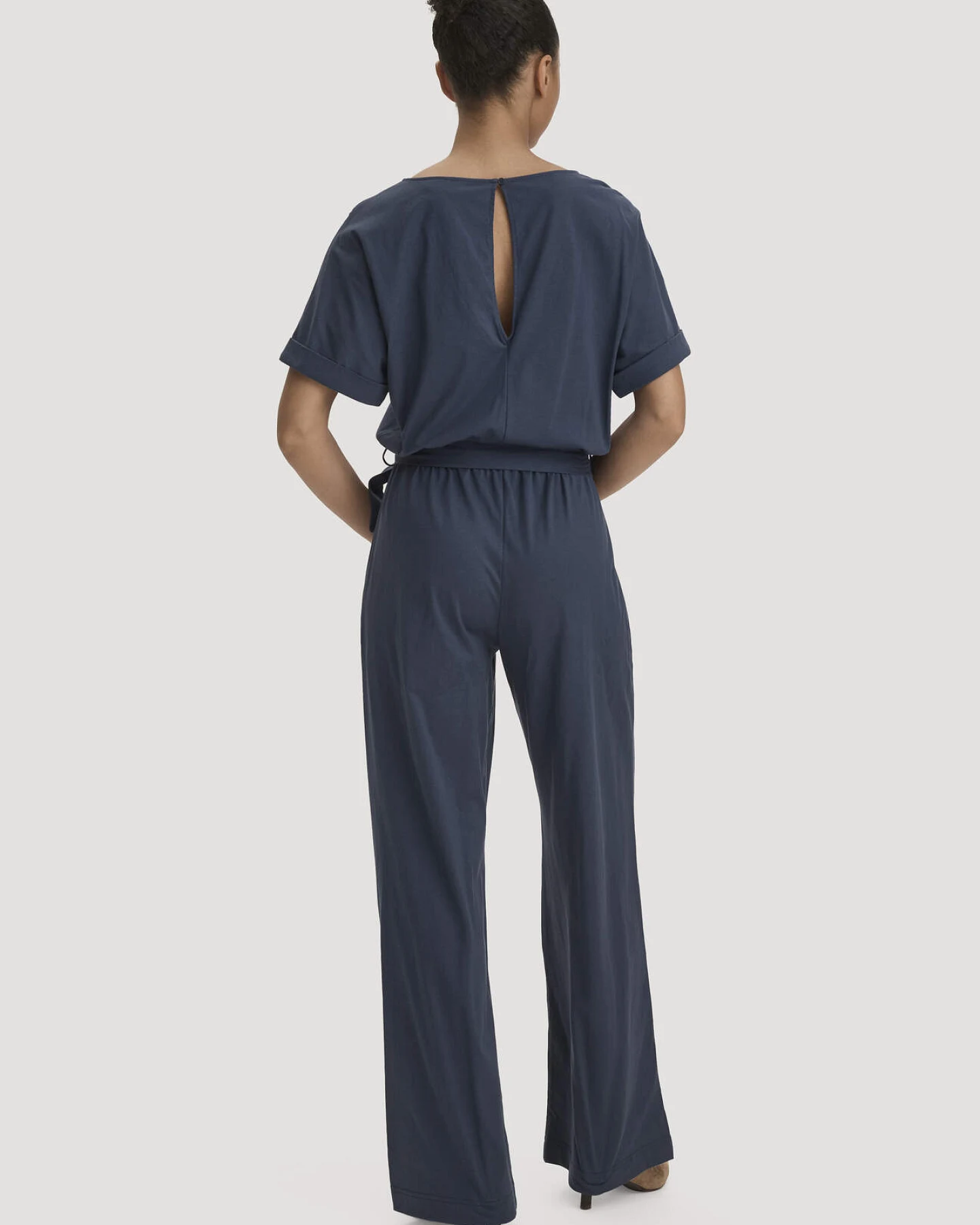 hessnatur Damen Jersey Jumpsuit Regular aus Bio-Baumwolle - blau - Größe 46 – Ansicht 2