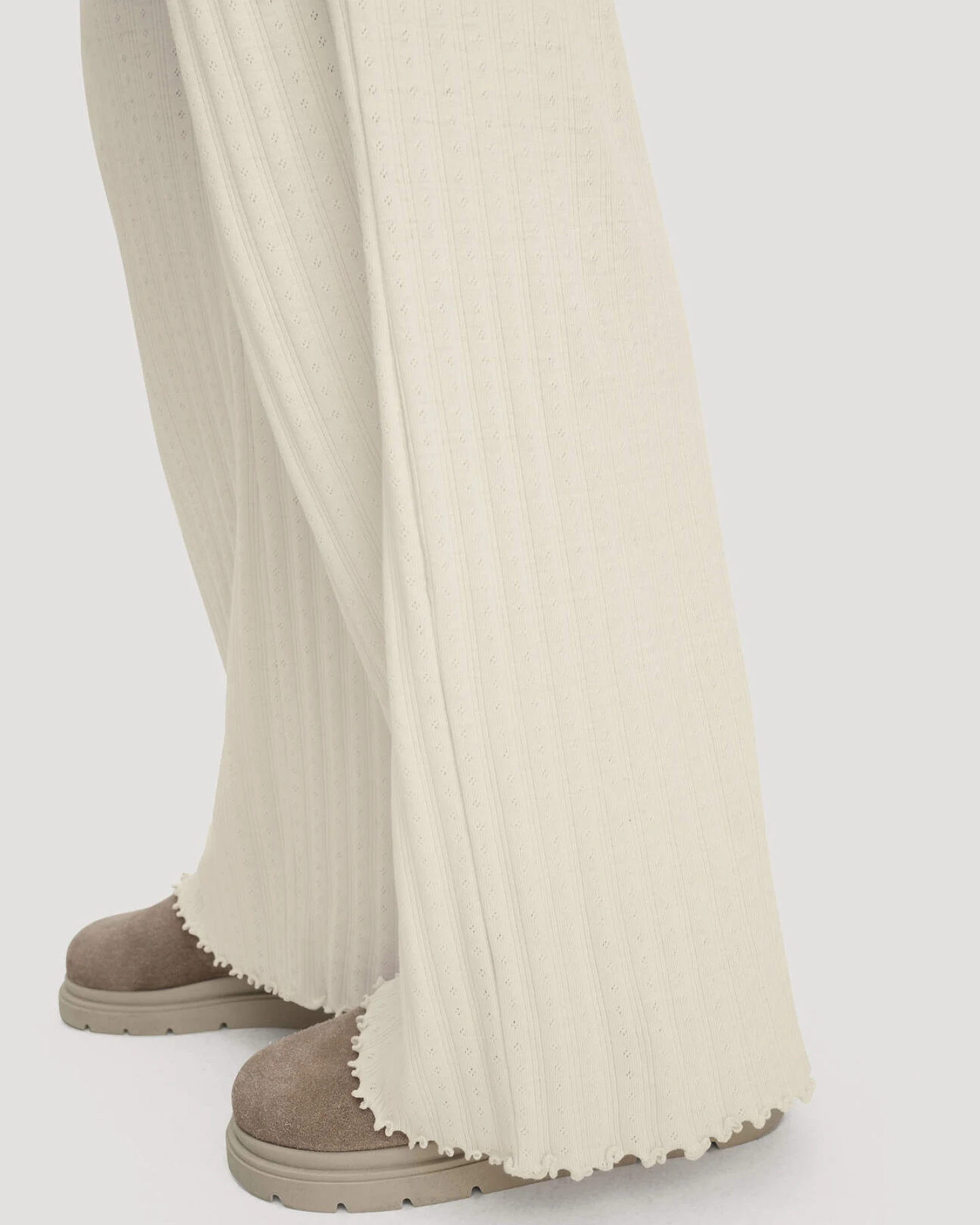 hessnatur Damen Pointelle Schlafhose PURE COTTON aus Bio-Baumwolle - natur - Größe 34 – Ansicht 2