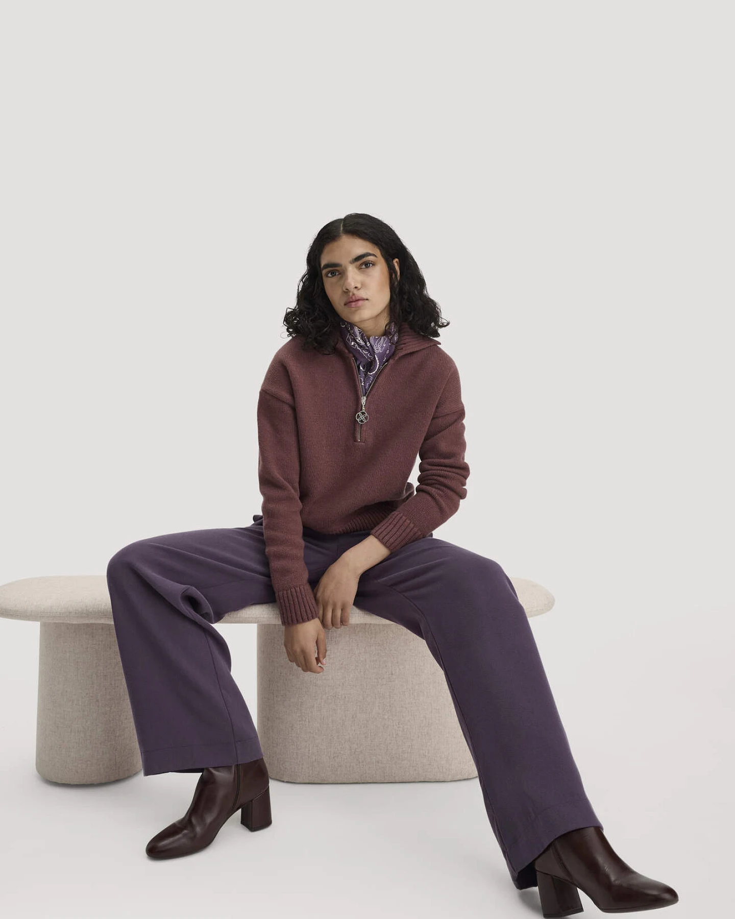 hessnatur Damen Gewebe Hose Wide Leg aus TENCEL™ Lyocell - lila - Größe 42 – Ansicht 4