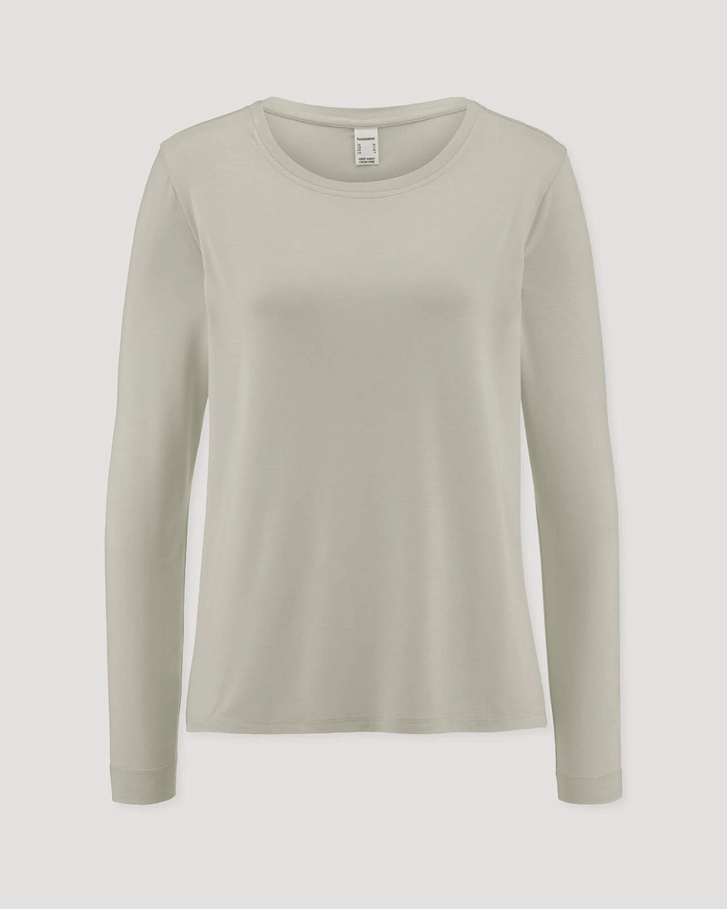 hessnatur Damen Schlaf Longsleeve PURE FLOW aus TENCEL™ Modal - beige - Größe 44 – Ansicht 4