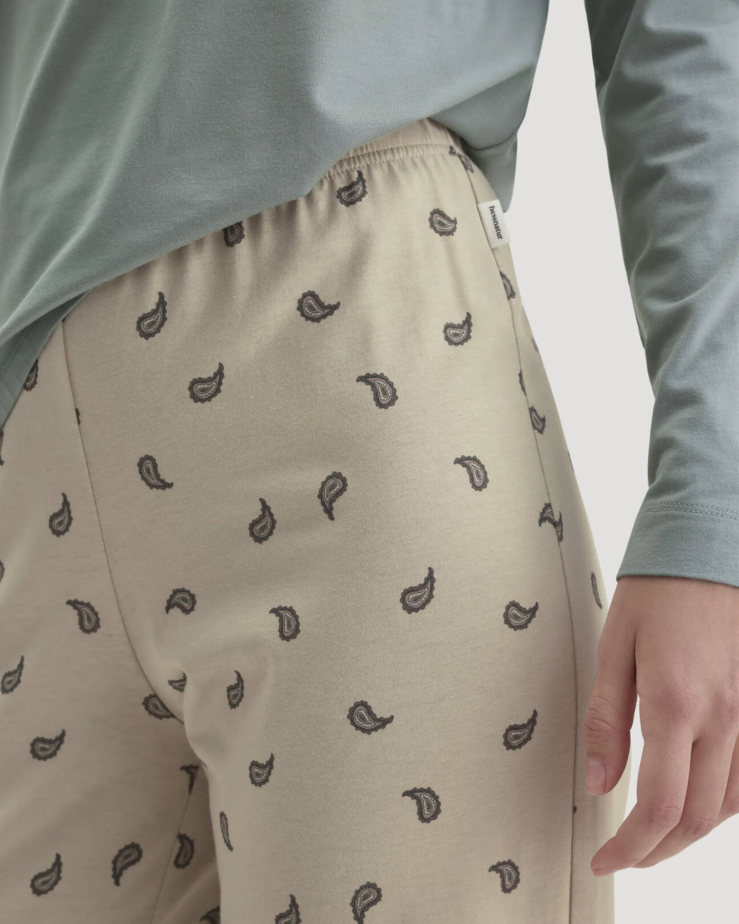 hessnatur Damen Schlafhose PURE COTTON aus Bio-Baumwolle - rosa - Größe 44 – Ansicht 2