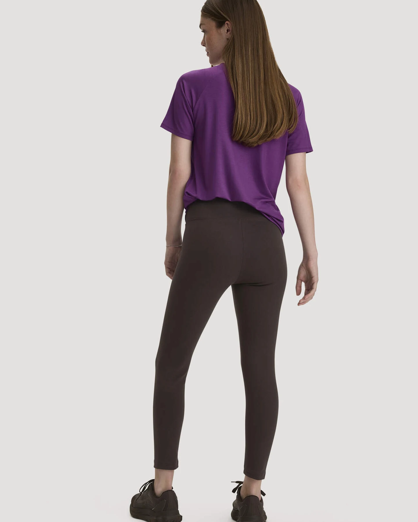 hessnatur Loungewear Leggings High Waist ACTIVE COMFORT aus Bio-Baumwolle - braun - Größe XL/l – Ansicht 2