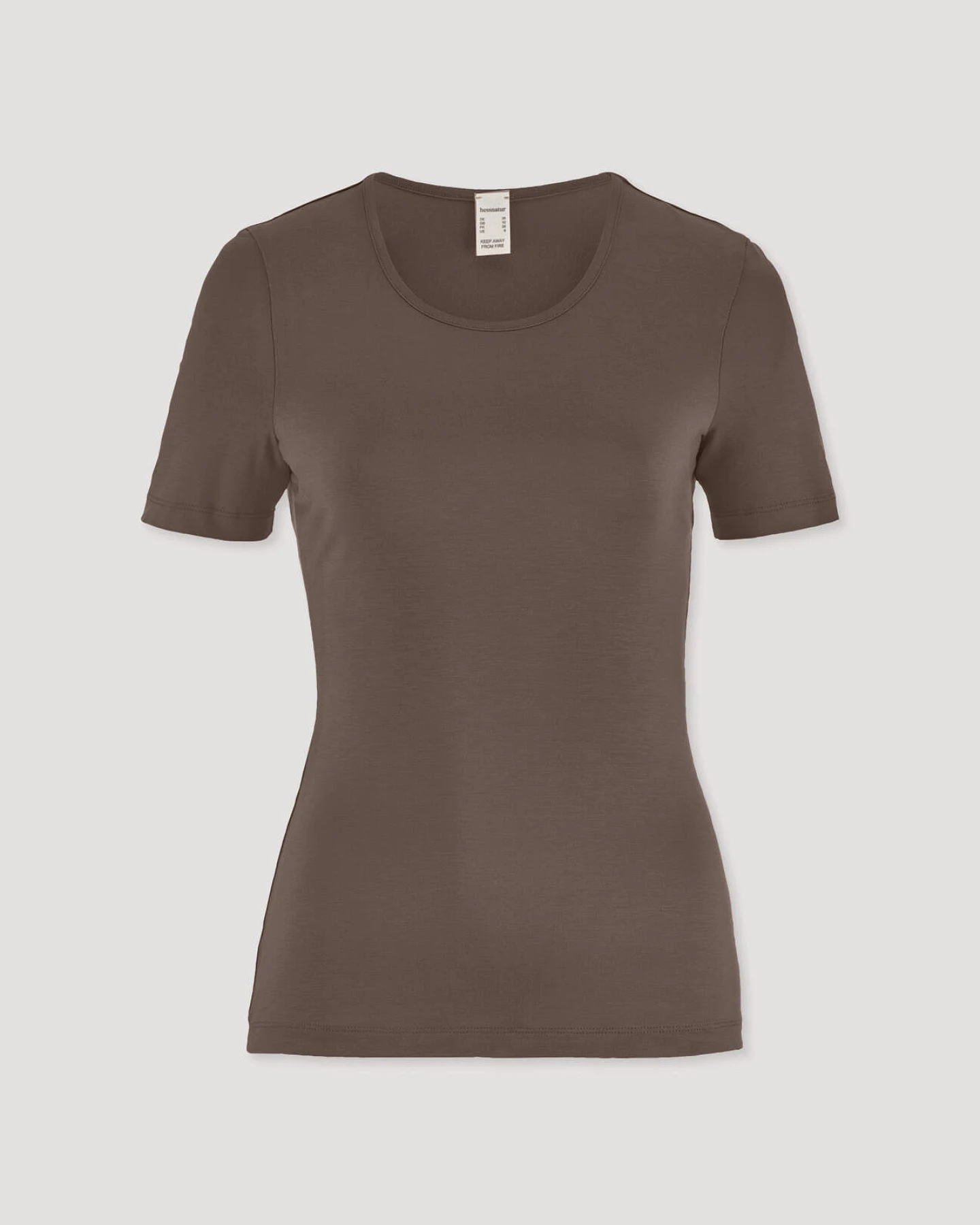 hessnatur Damen T-Shirt PURE FLOW aus TENCEL™ Modal - braun - Größe 48 – Ansicht 3