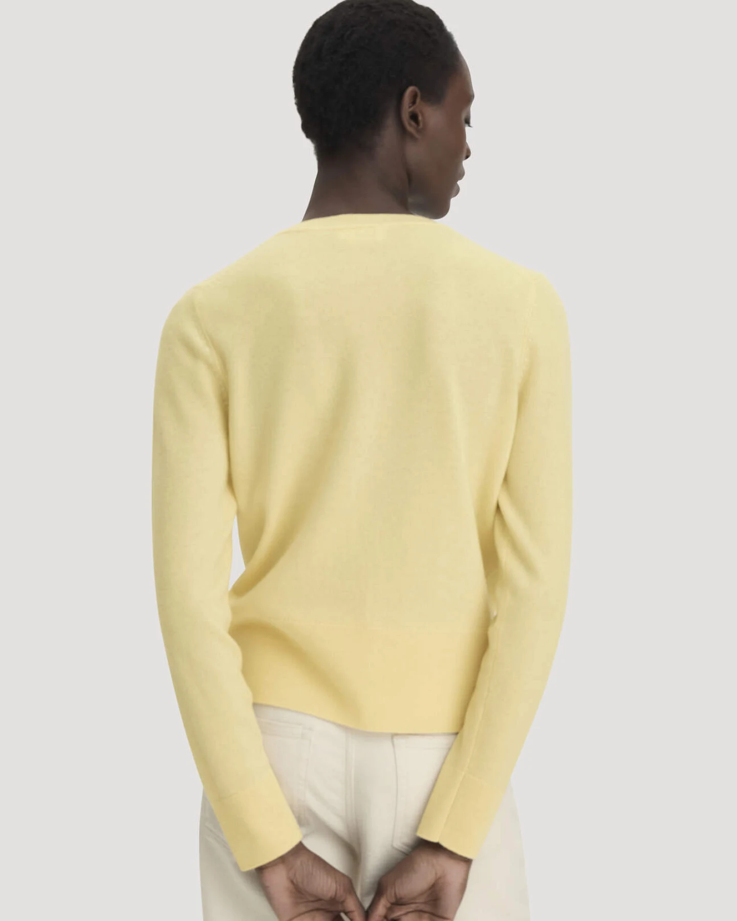 hessnatur Damen Strick Jacke Regular BETTER RECYCLING aus Cashmere - gelb - Größe M – Ansicht 3