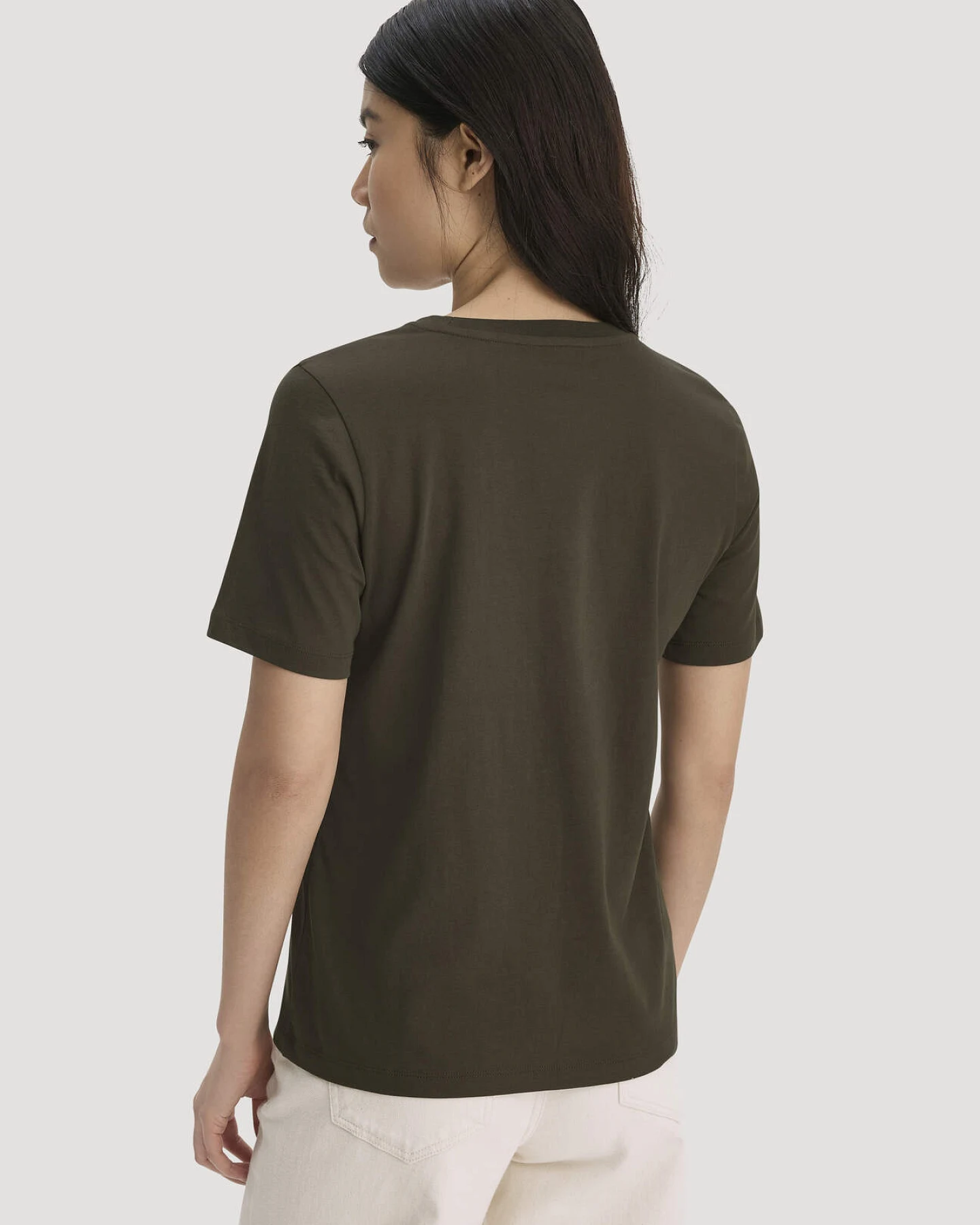 hessnatur Damen T-Shirt Regular aus Regenerative Organic Cotton (ROC) - grün - Größe 46 – Ansicht 3