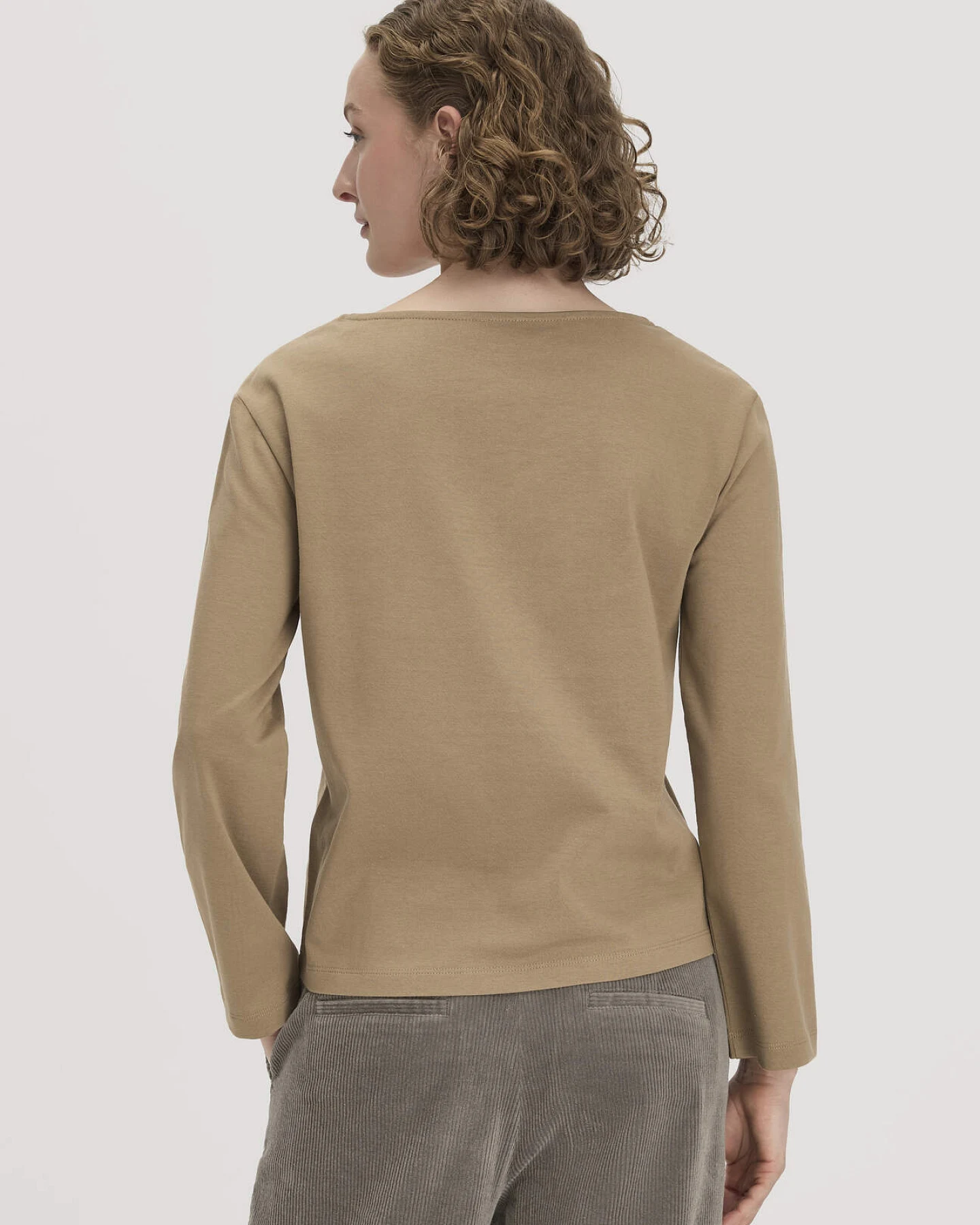 hessnatur Damen Heavy Jersey Longsleeve Relaxed aus Bio-Baumwolle - braun - Größe 40 – Ansicht 3