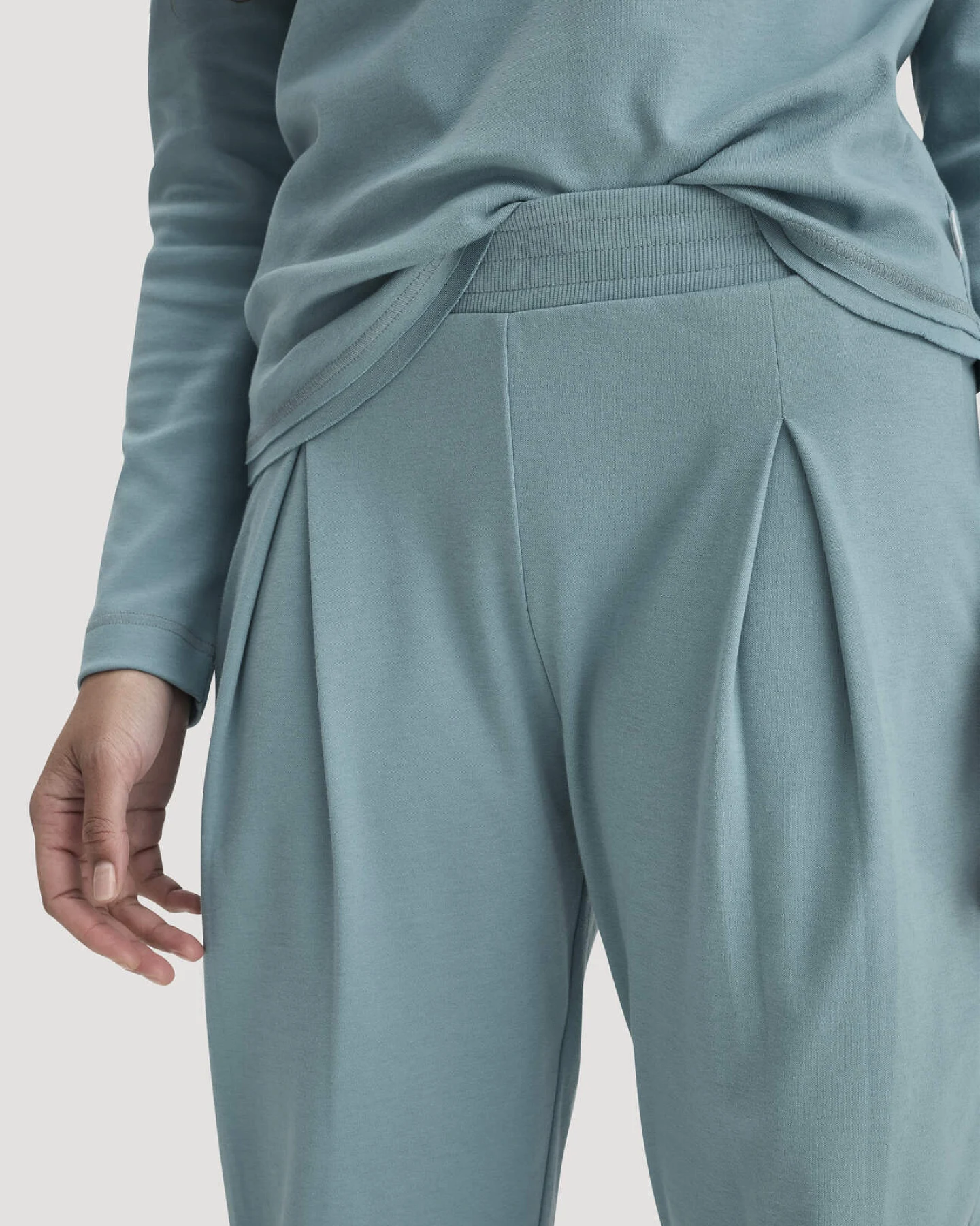 hessnatur Damen Pyjama PURE COTTON aus Bio-Baumwolle - blau - Größe 38 – Ansicht 2