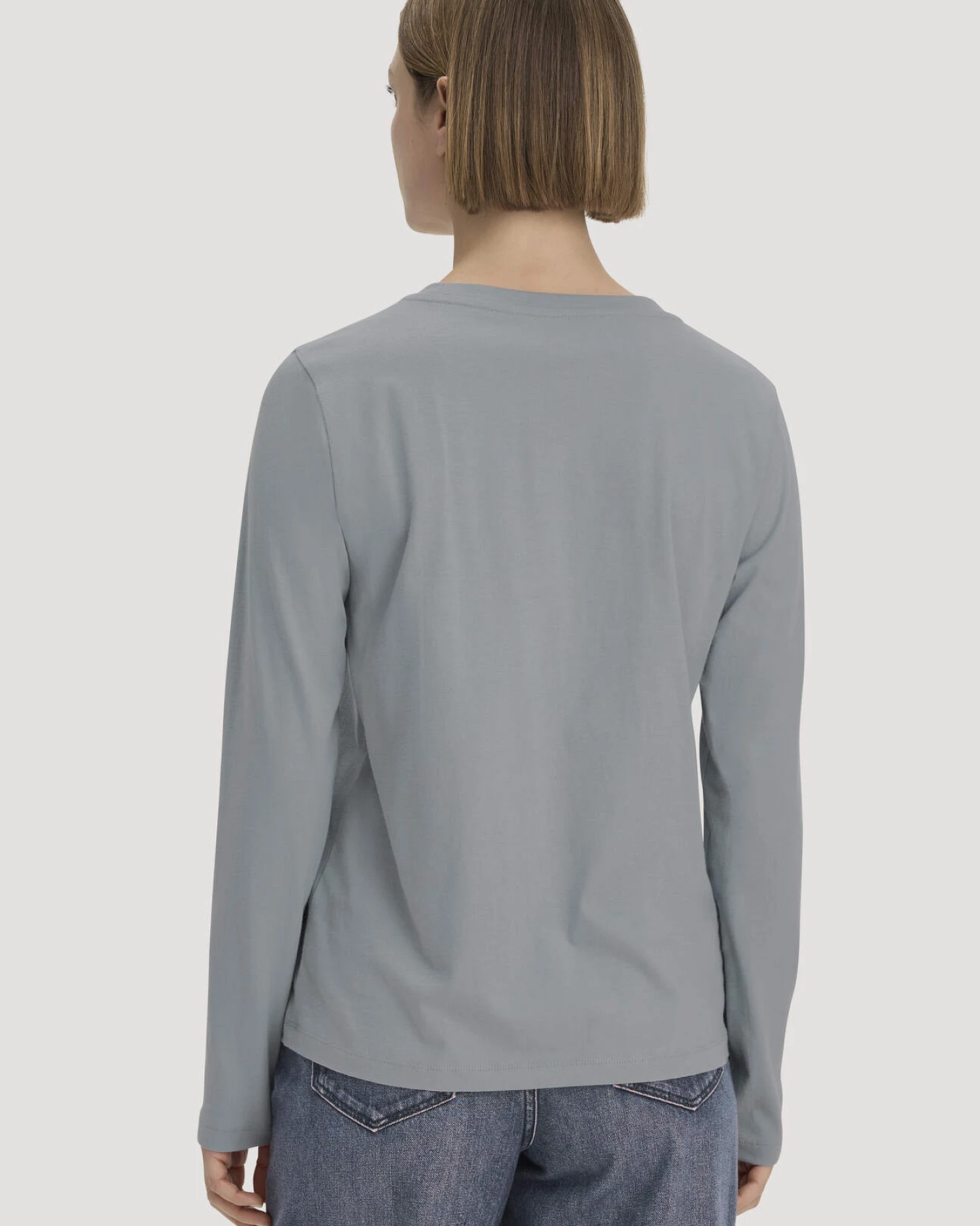 hessnatur Damen Longsleeve Relaxed aus Regenerative Organic Cotton (ROC) - blau - Größe 38 – Ansicht 3