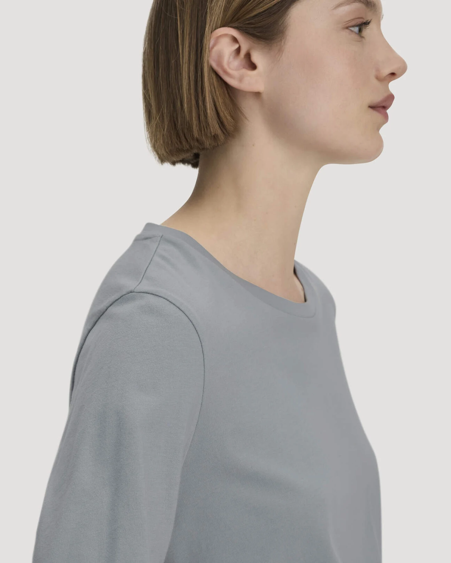 hessnatur Damen Longsleeve Relaxed aus Regenerative Organic Cotton (ROC) - blau - Größe 38 – Ansicht 4