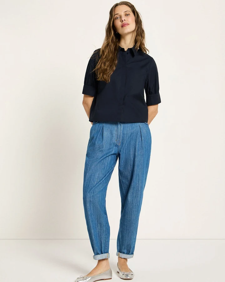Bluse mit Puffärmeln (GOTS)