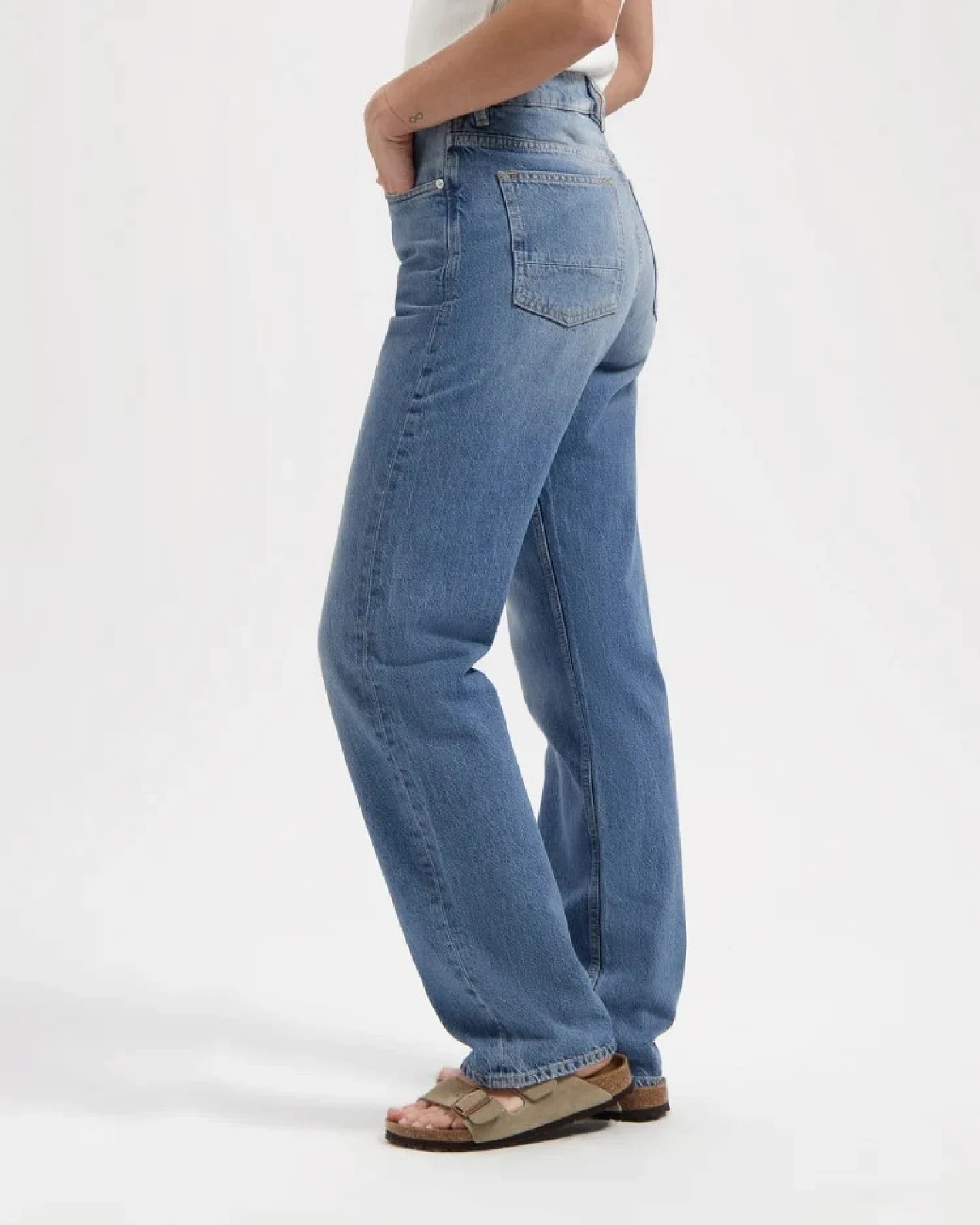 Kuyichi Damen vegan Rosa Straight Soul Blau – Ansicht 2