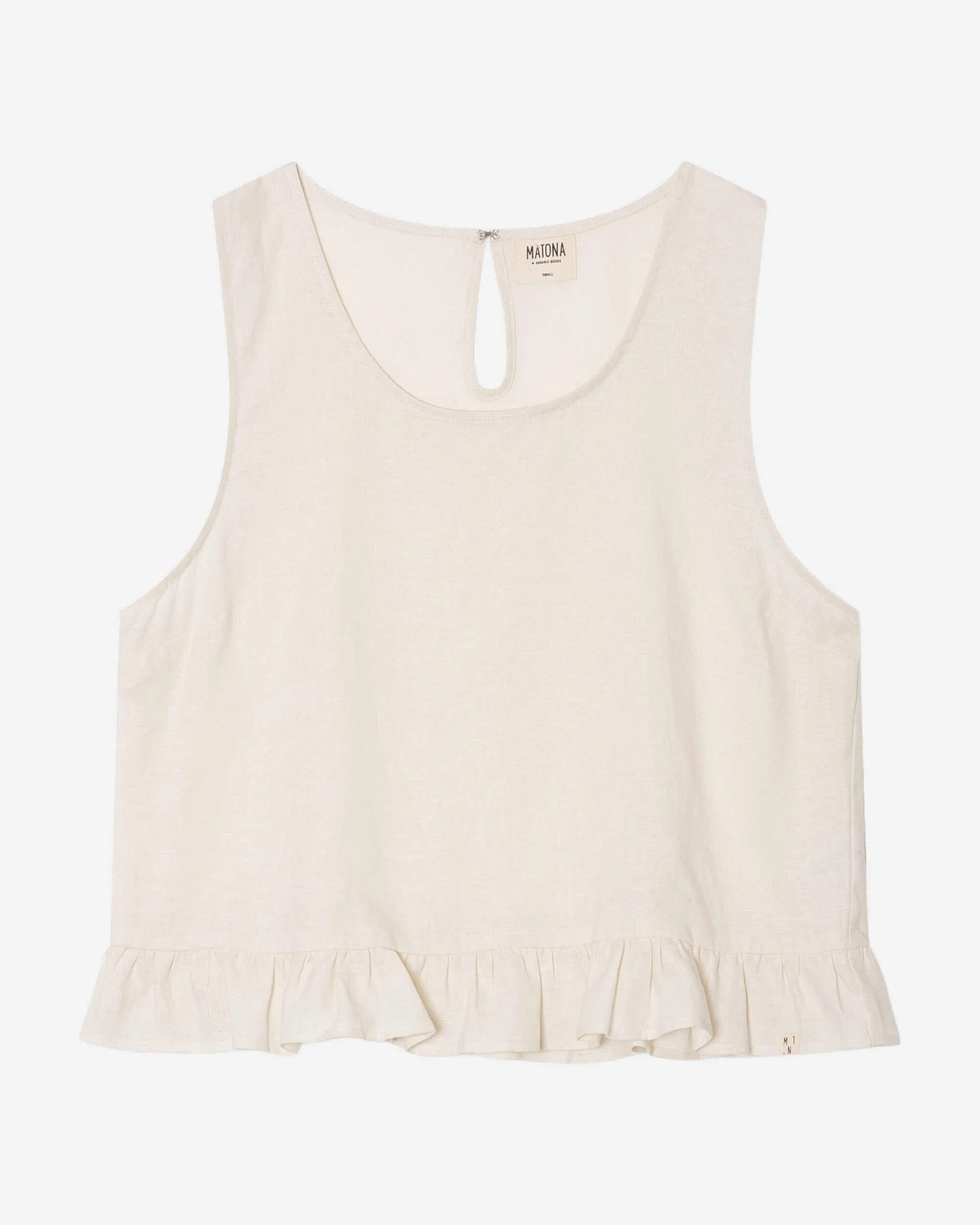 MATONA Damen vegan Top Gerafft Weiß – Ansicht 2