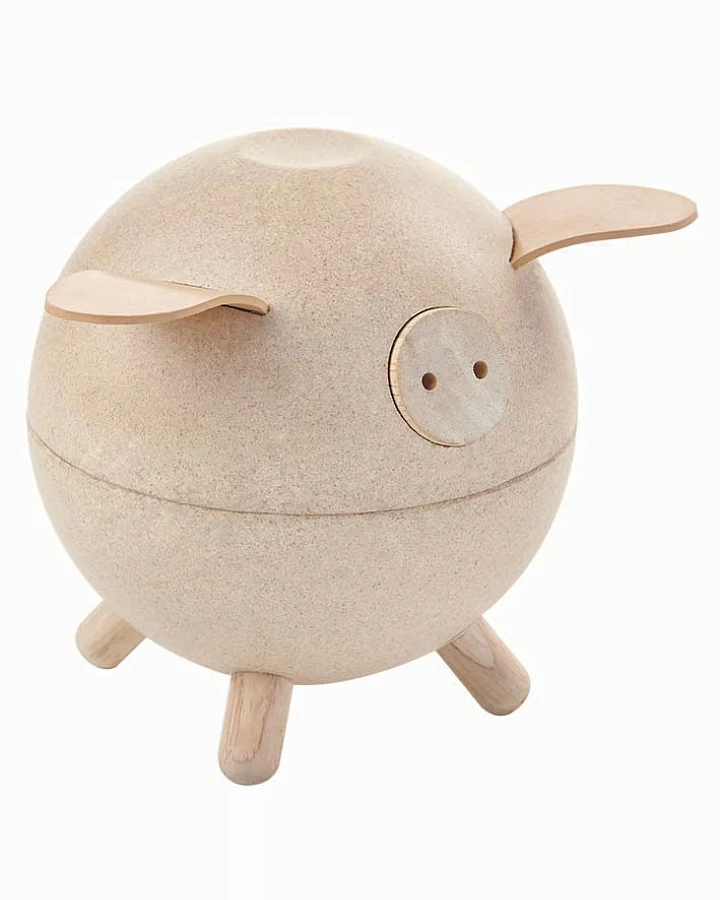 PlanToys - Spardose Schwein natur