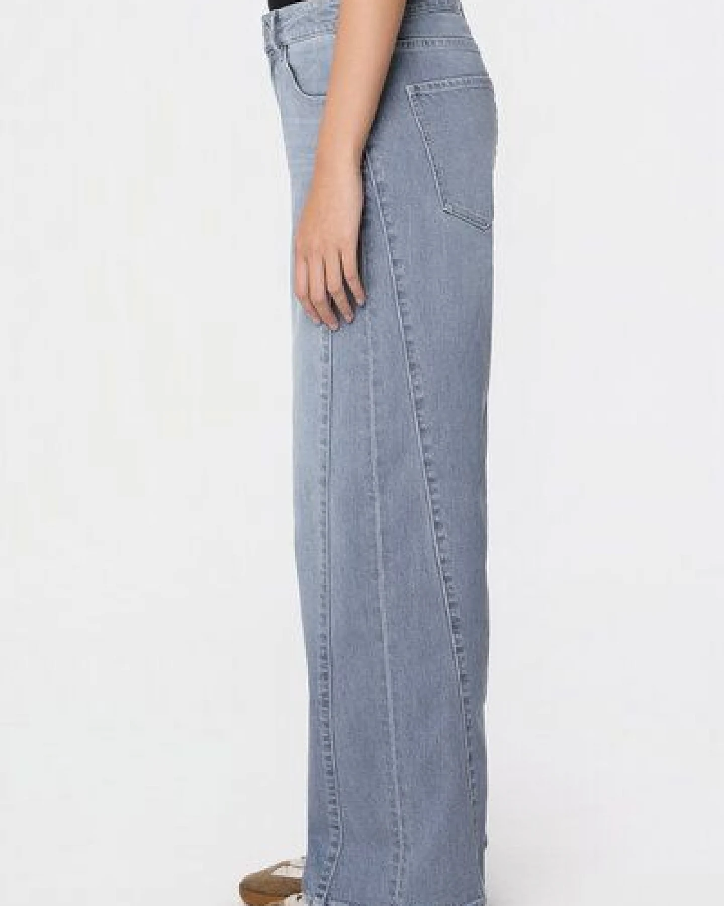 DAWN - Damen Jeans ASH Barrel Leg Cutline Minimal Stretch DAWN Bio-Baumwolle – Ansicht 3