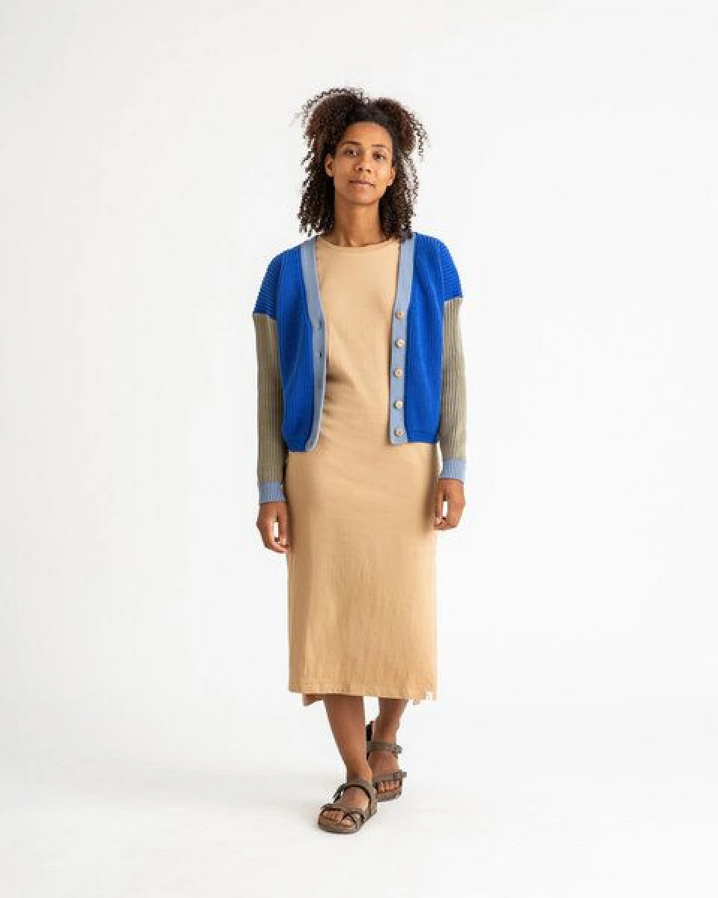 Matona Farbenfrohe Strickjacke für Frauen aus Bio-Baumwolle / Color Block Cardigan – Ansicht 4