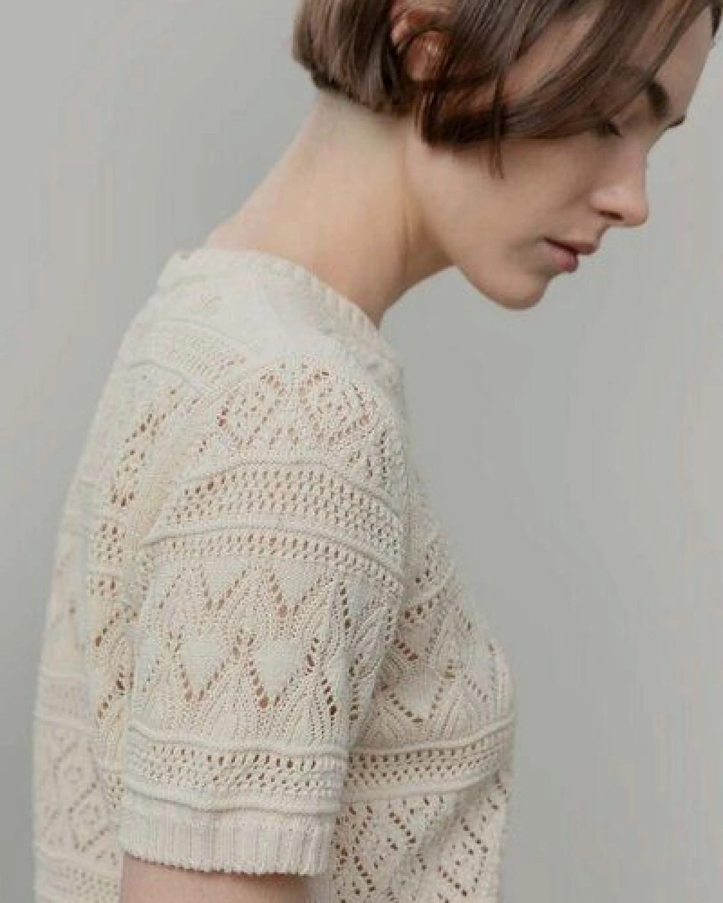 Rifò - Circular Fashion Made in Italy Neda Kurzarm-Pulllover aus recykelter und Bio-Baumwolle – Ansicht 3