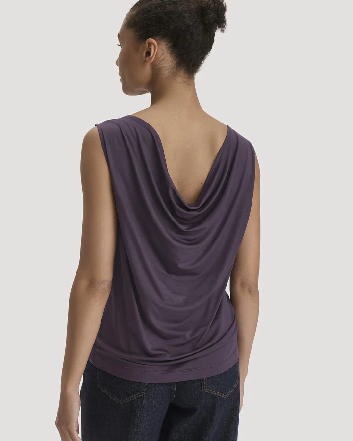 hessnatur Damen Jersey Top Relaxed aus TENCEL™ Lyocell - lila - Größe 34