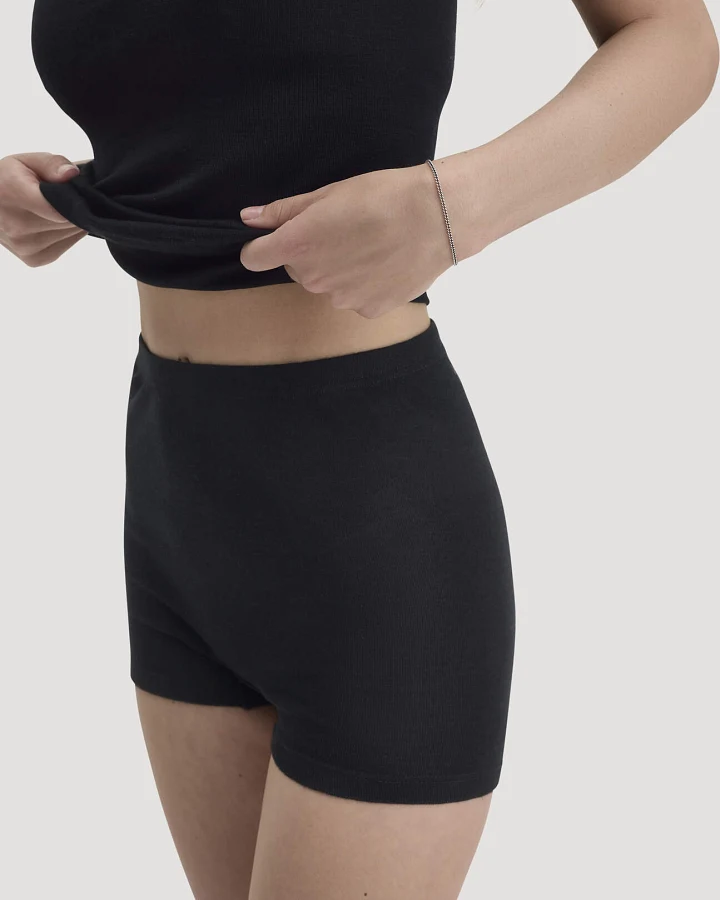 hessnatur Damen Panty PURE FUNCTION aus Bio-Merinowolle mit Seide - schwarz - Größe 34