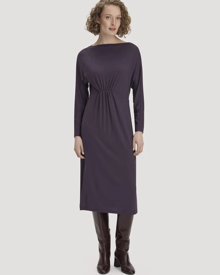 hessnatur Damen Kleid Regular aus TENCEL™ Lyocell - lila - Größe 34