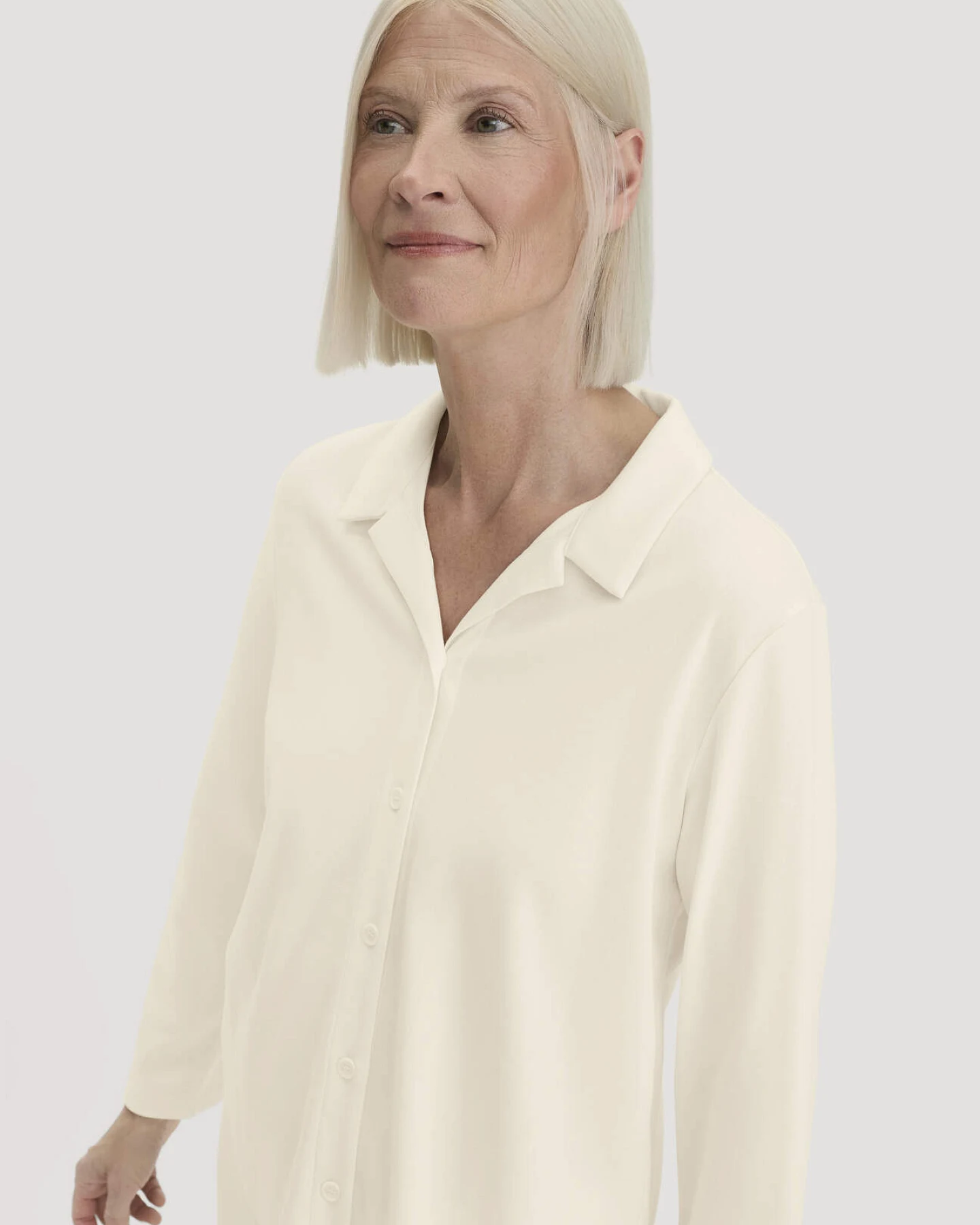 hessnatur Damen Pyjama PURE NATURE aus Bio-Baumwolle - natur - Größe 44 – Ansicht 2