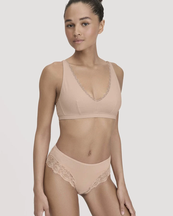hessnatur Damen Panty PURE SENSE LACE aus TENCEL™ Modal - rosa - Größe 40
