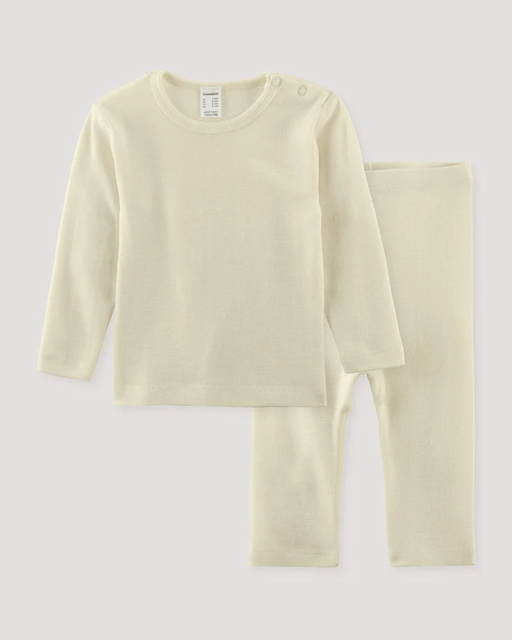 hessnatur Baby Unterwäsche-Set aus Bio-Merinowolle mit Seide - natur - Größe 62/68