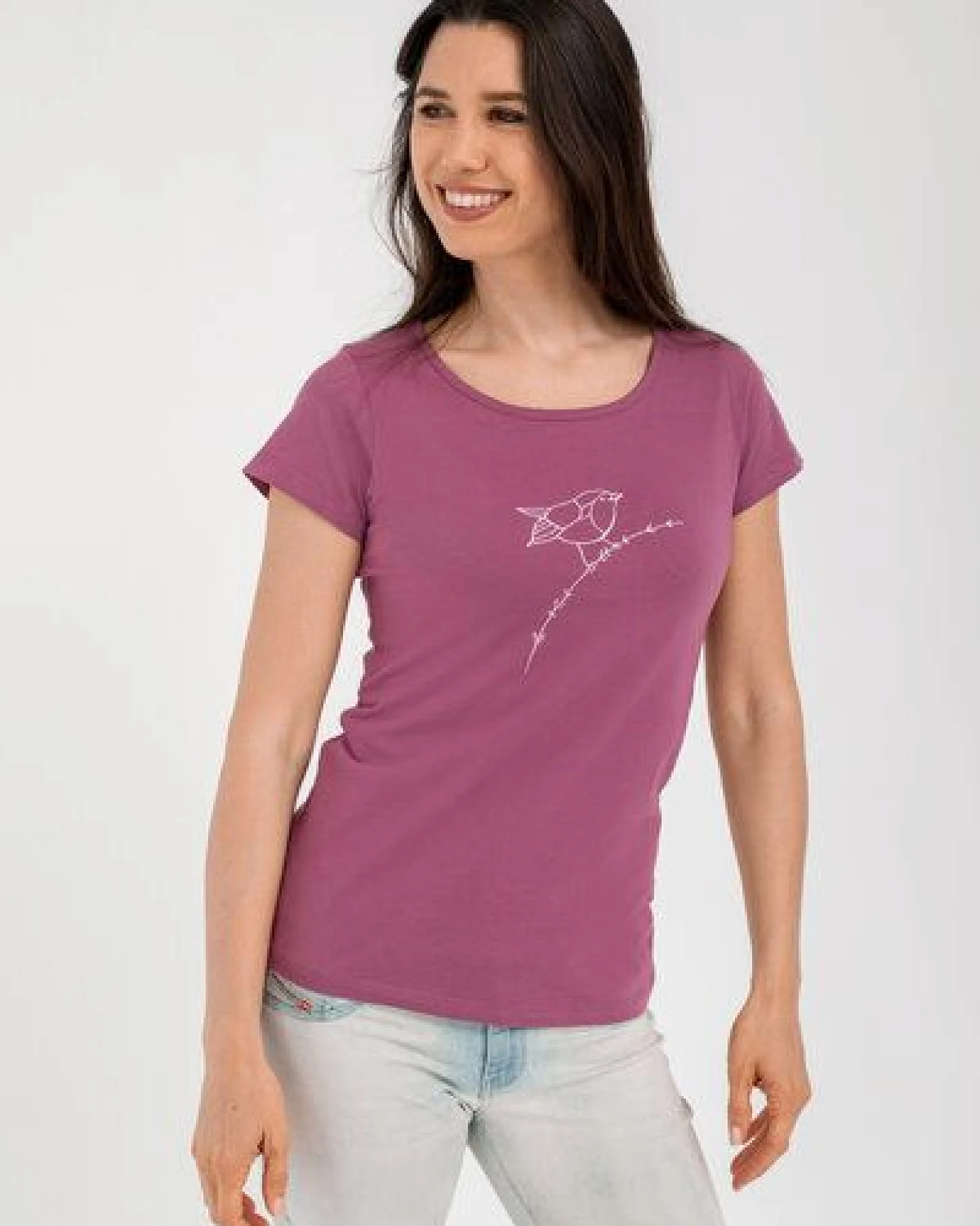 Brandless Basic Bio T-Shirt (ladies) Nr.2 Rotkehlchen GOTS 155g/m² – Ansicht 3