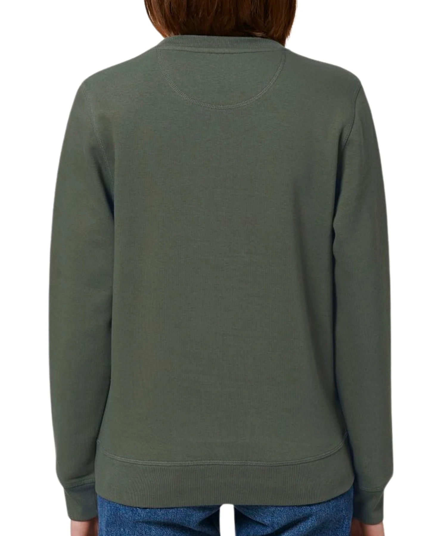 Inaska Herren vegan Pullover Unisex Statement Empower Khaki Türkis – Ansicht 2