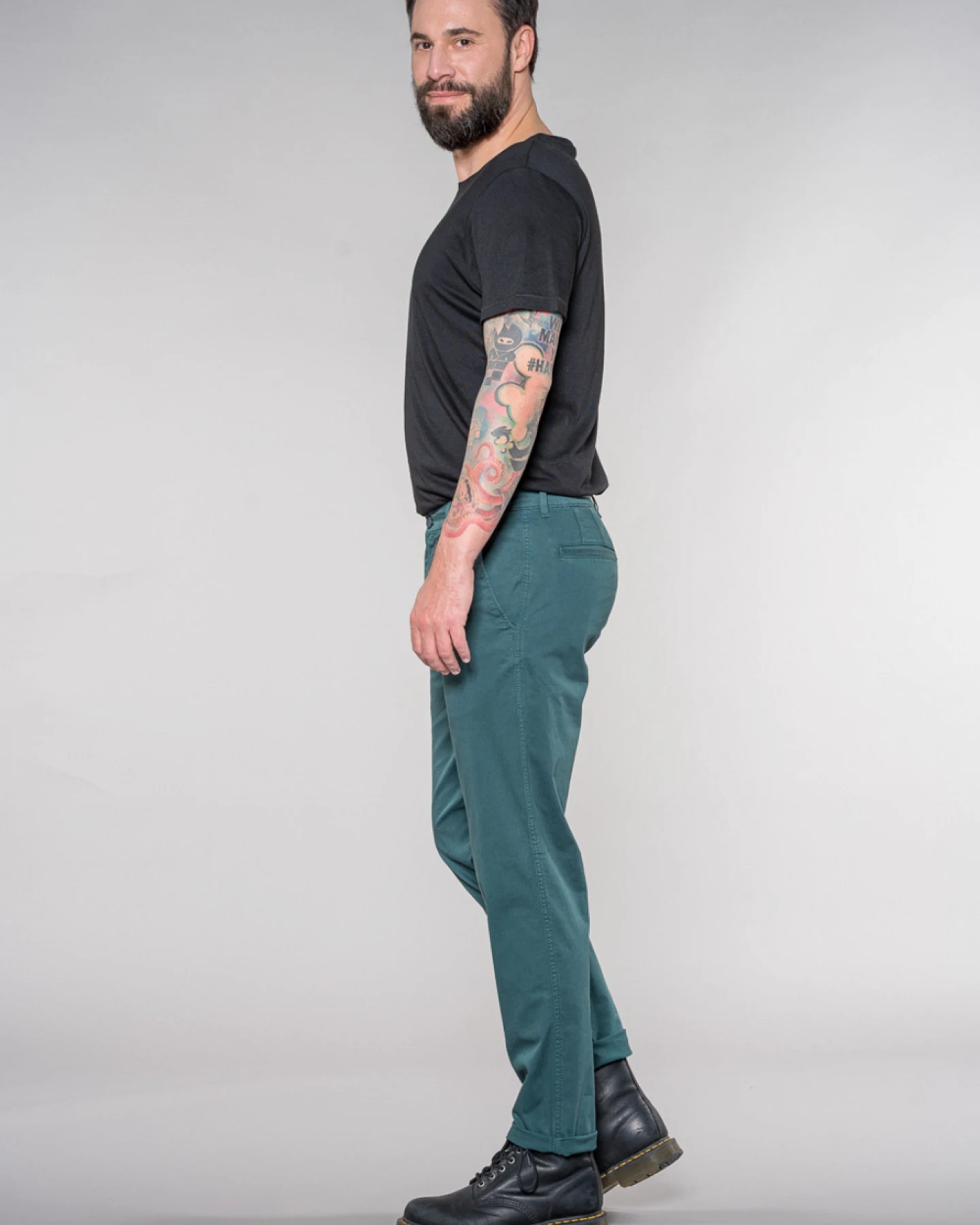Feuervogl Herren vegan Chino-Hose Lasse Smaragdgrün – Ansicht 2