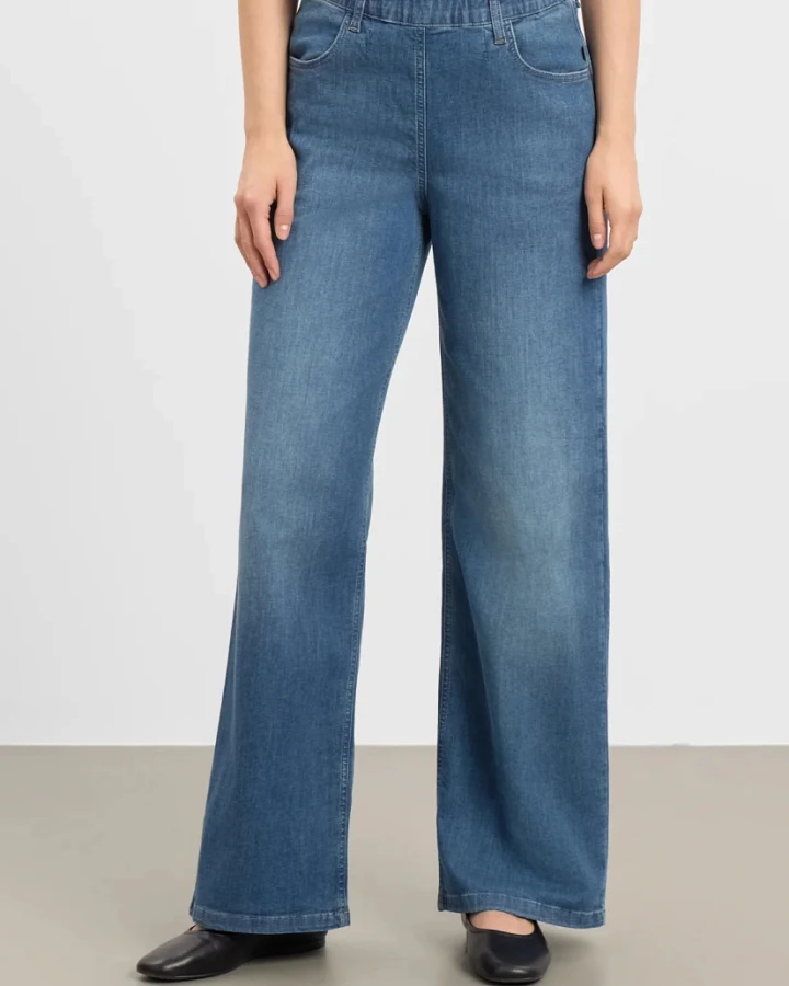 LAURIE Damen vegan Pants Donna Loose Ml Washed Blue Denim