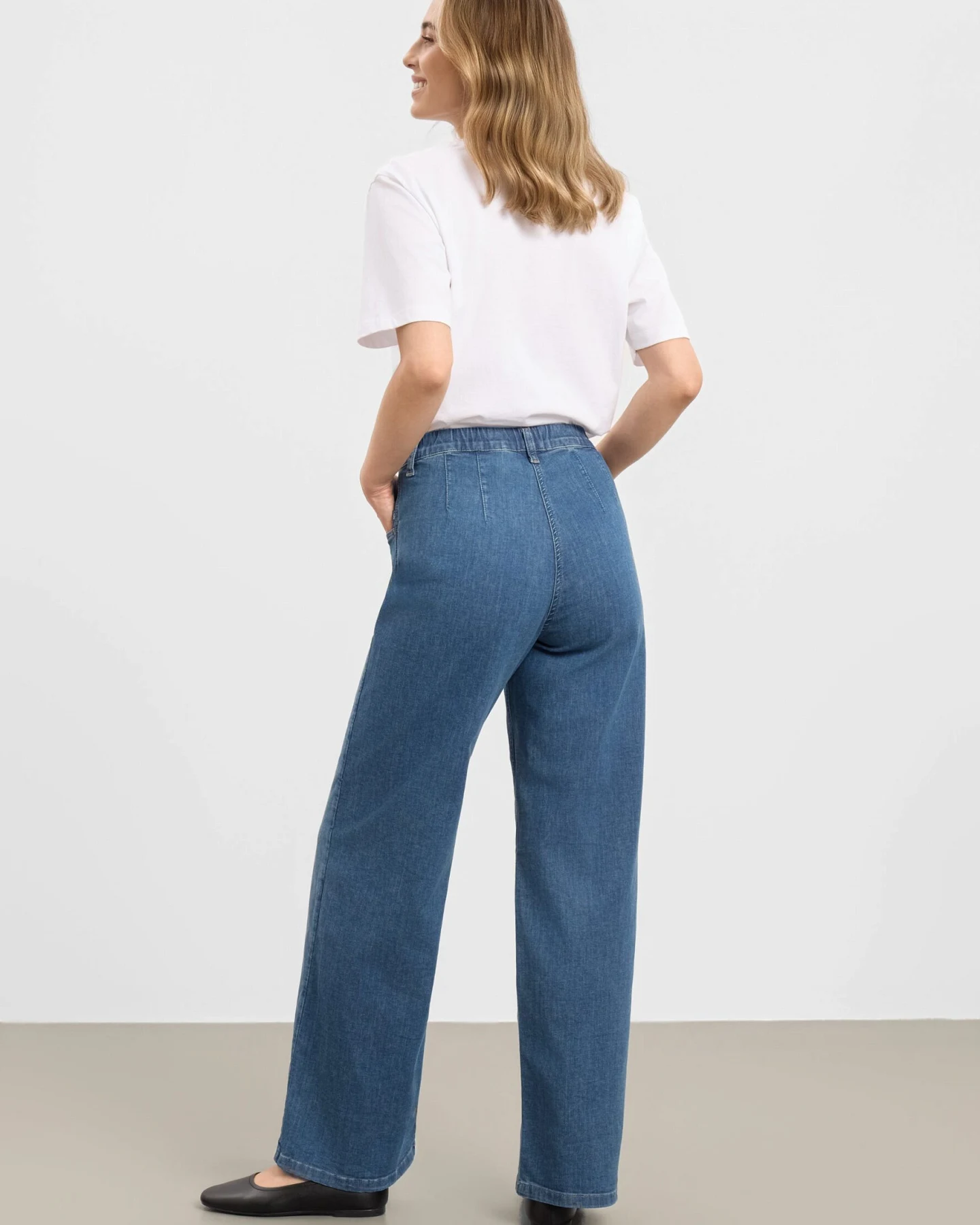 LAURIE Damen vegan Pants Donna Loose Ml Washed Blue Denim – Ansicht 2