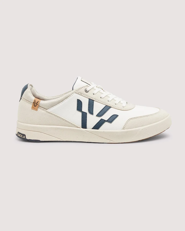 SAOLA Damen vegan Sneaker Damen Cali Weiß Marineblau