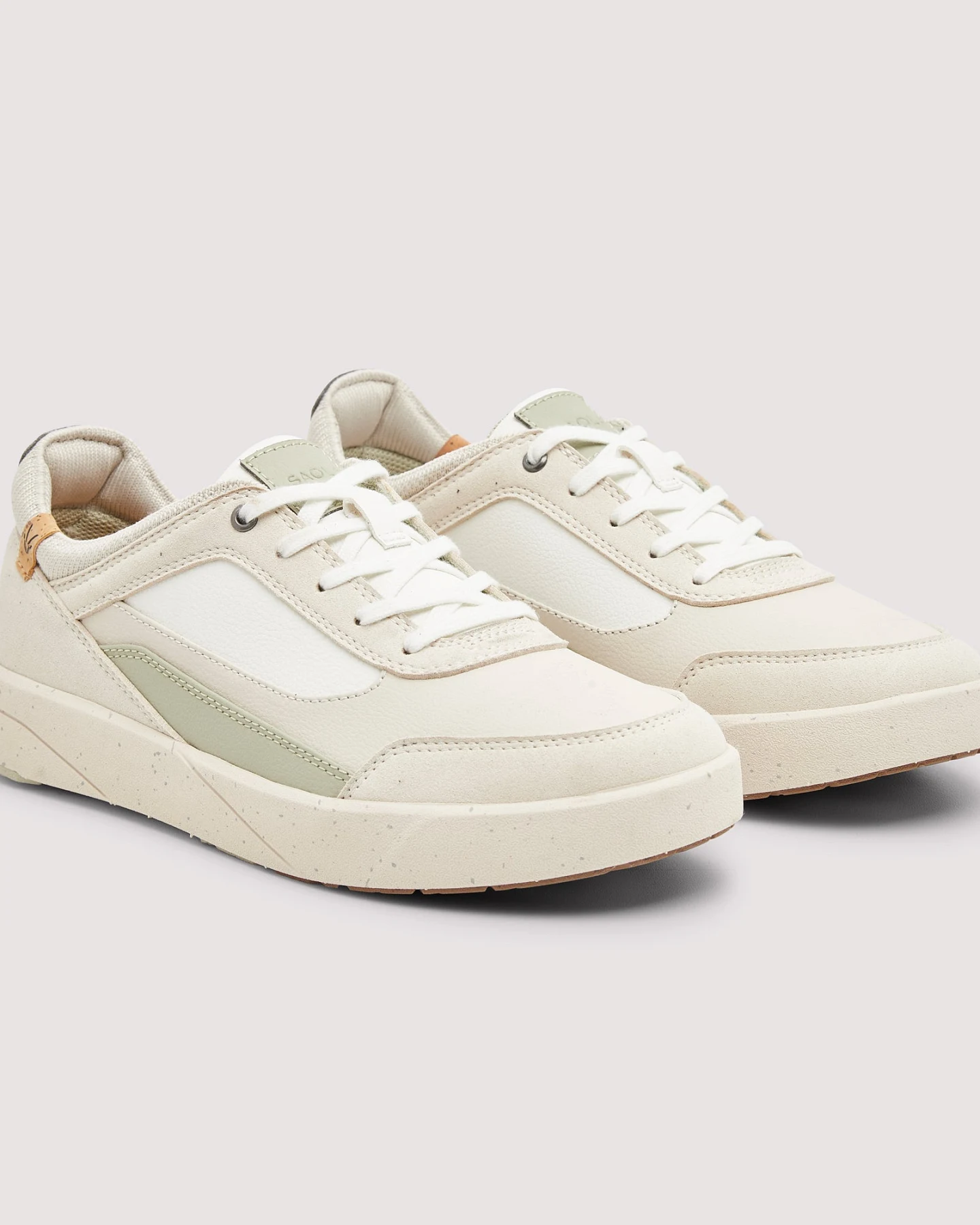 SAOLA Damen vegan Sneaker Damen Quito Weiß Verblasstes Grün – Ansicht 2