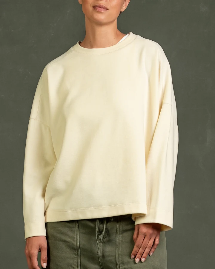 Kuyichi Damen vegan Langarmshirt Hadley Hellgelb