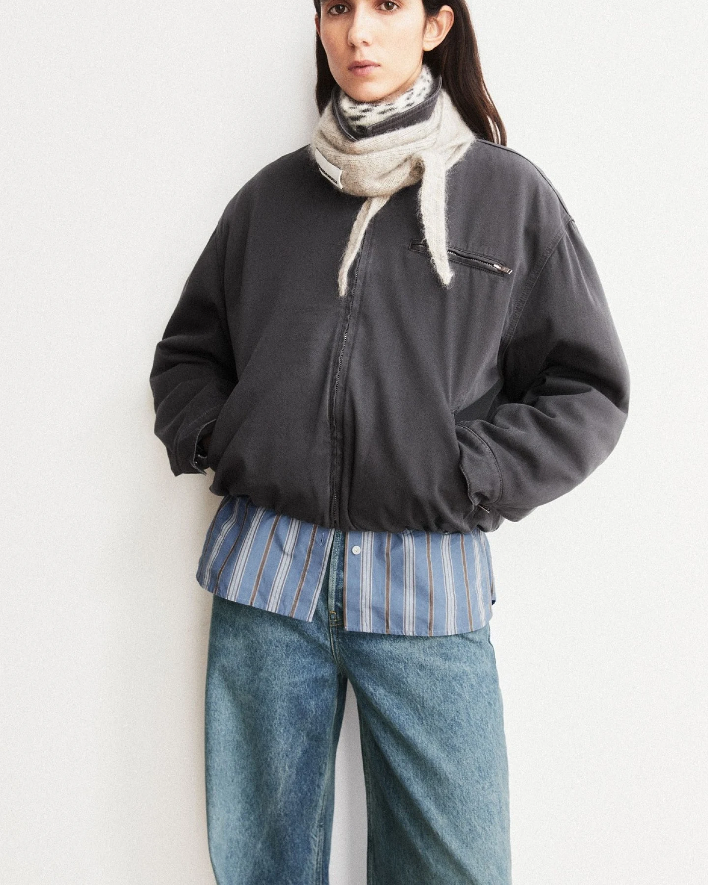 Jacke Padded Iconic Å Grau – Ansicht 5